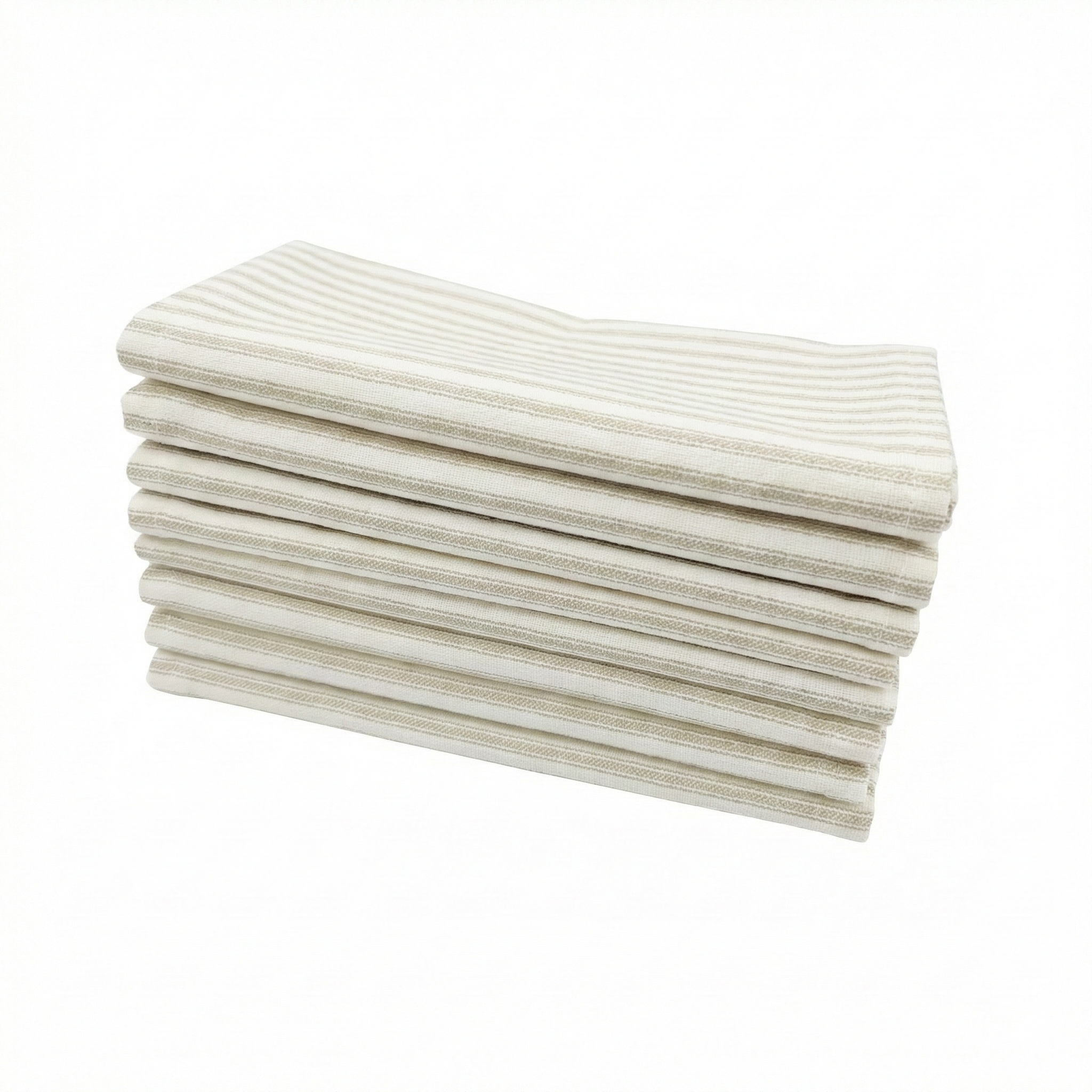 Ticking Stripe Natural Cloth Napkins Set of 8