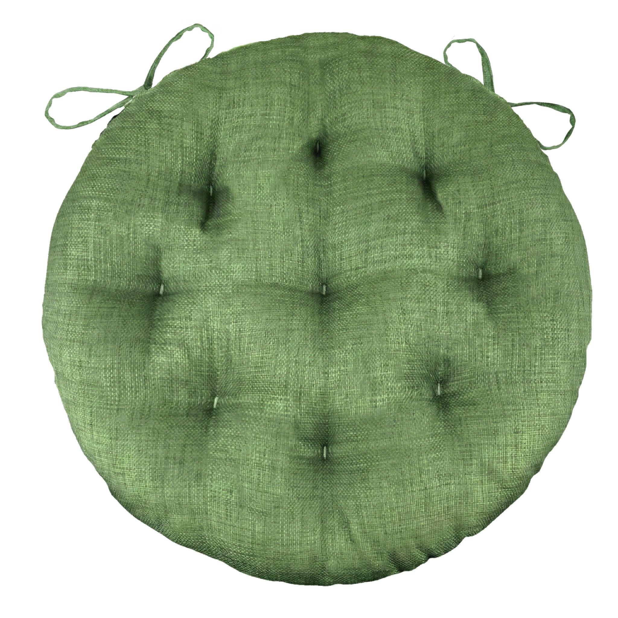 Rave Sage Green Bistro Chair Pad - 16" Round Cushion with Ties - Indoor / Outdoor