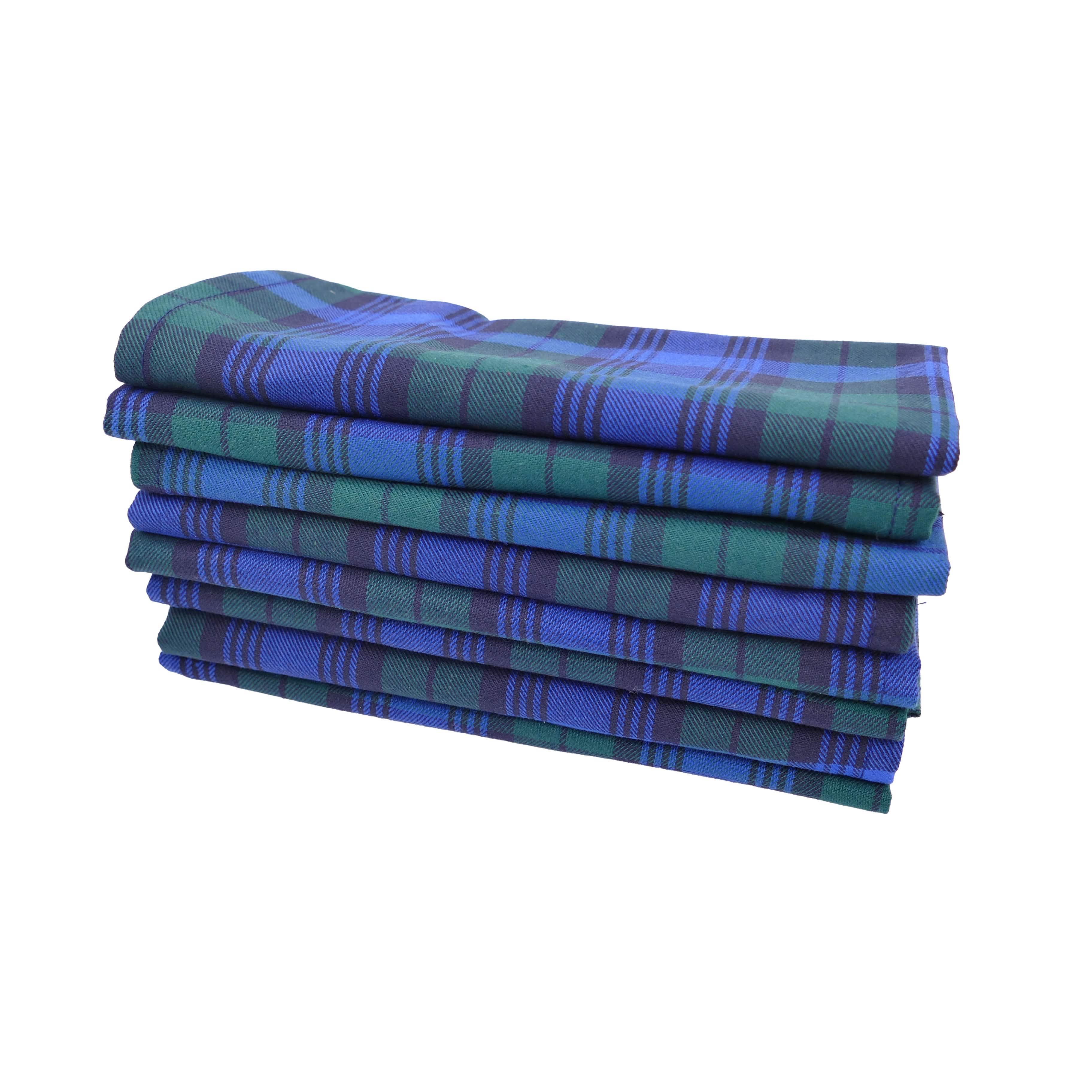 Tartan Blue Cloth Napkins - Set of 8