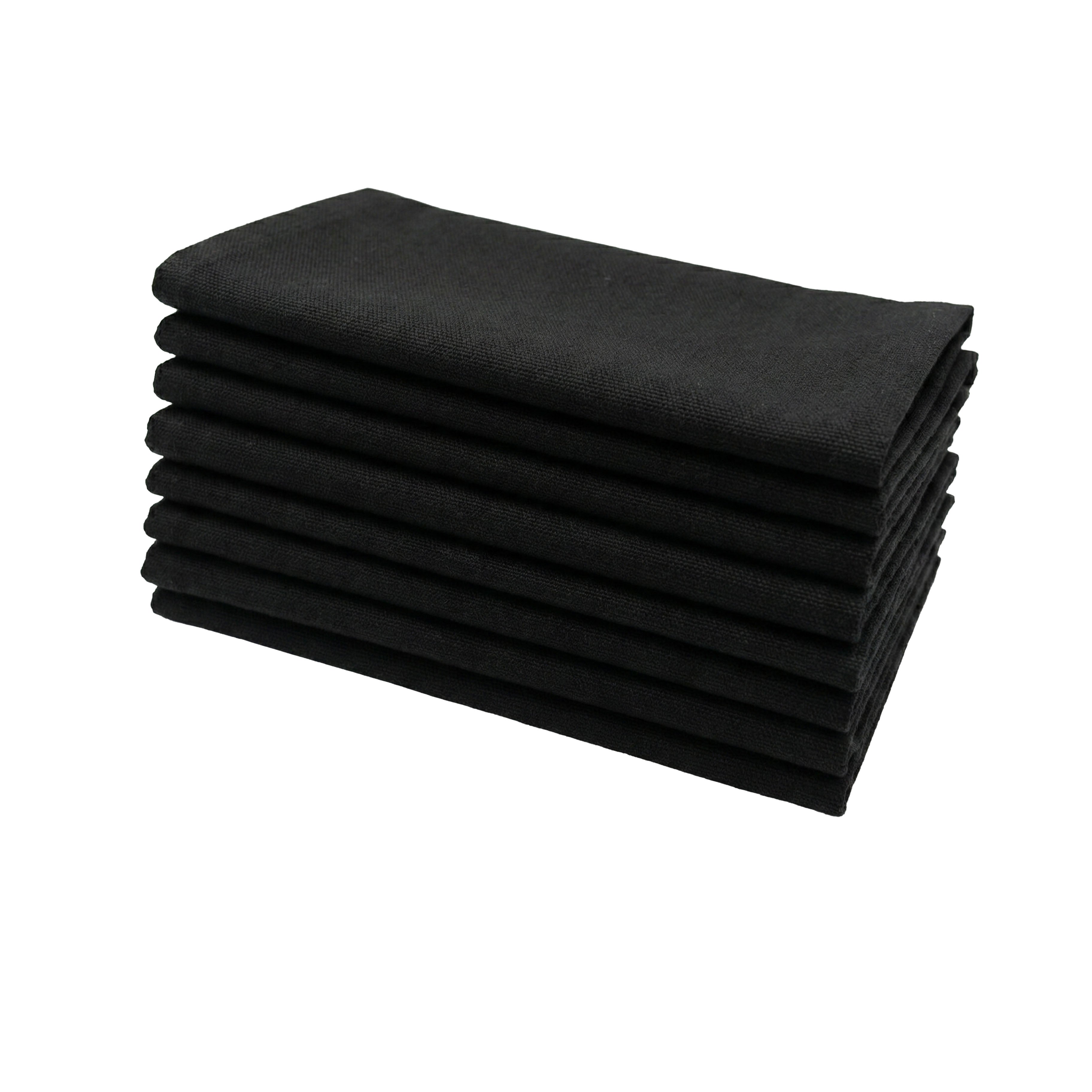 Cotton Duck Black Cloth Napkins Set of 4 or Set of 8