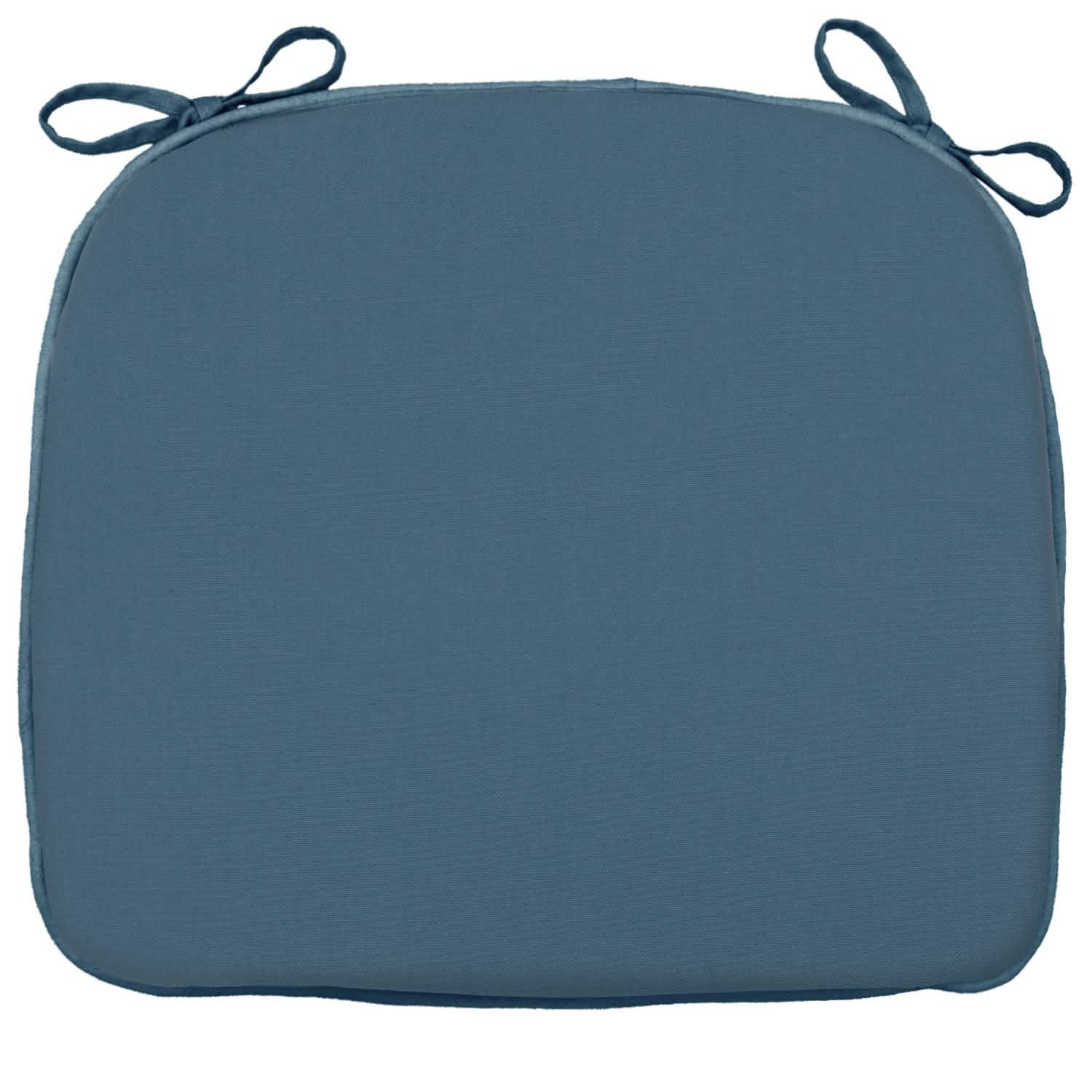 Cotton Duck Bluebell Flat Chair Pads - Polyurethane Foam Fill - Solid Color