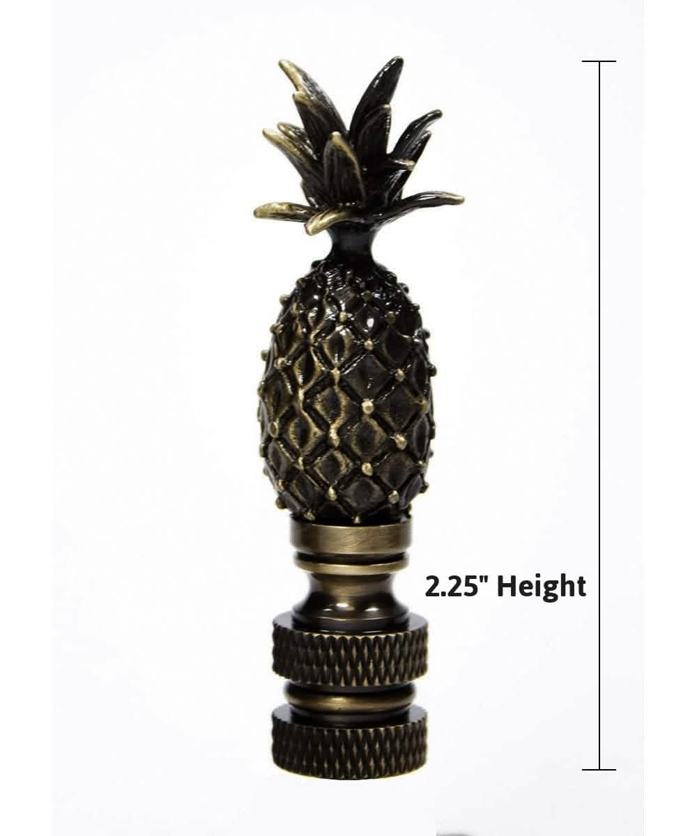 Pineapple Lamp Finial Antique Brass Metal 2.5"h Tall