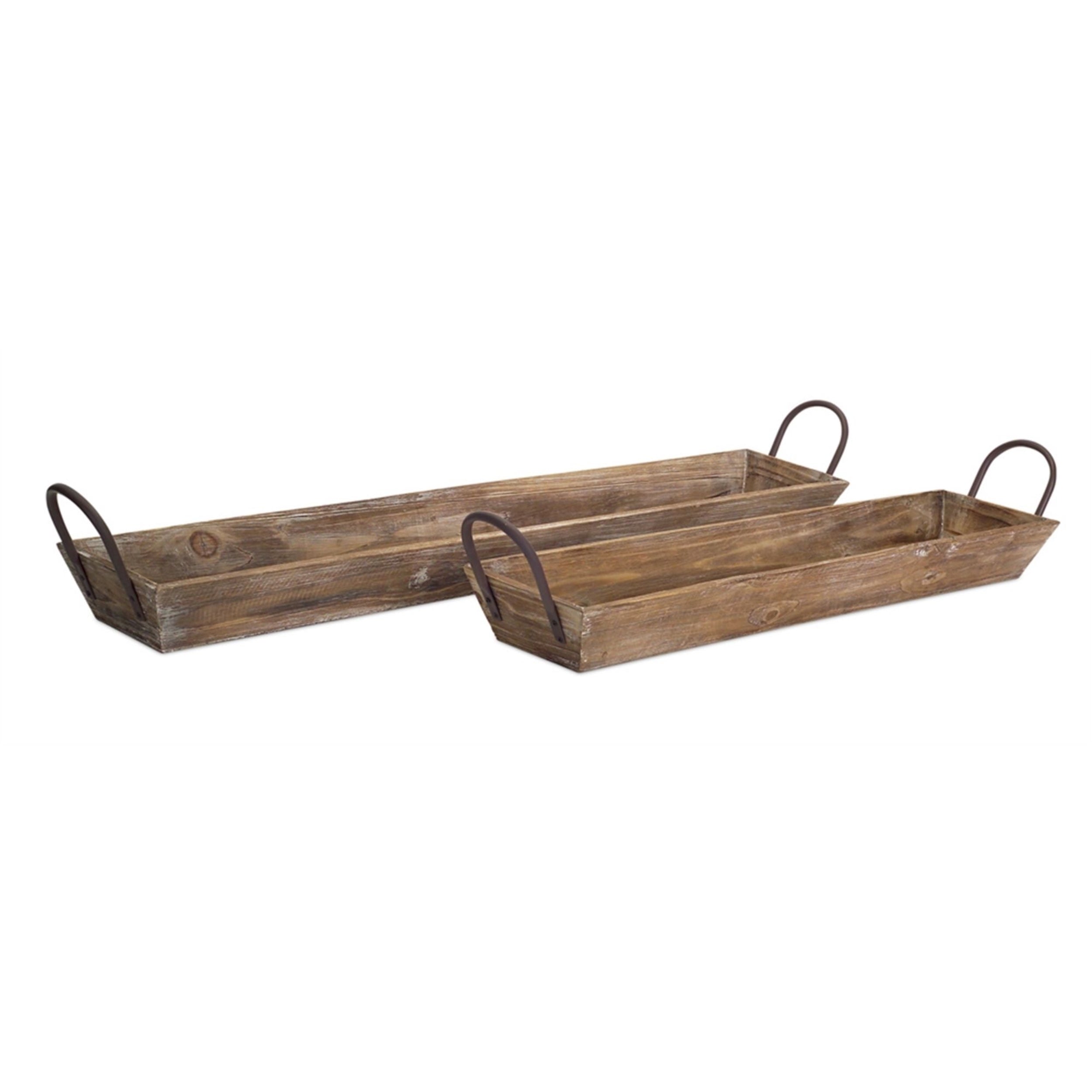 Barnwood Serving Trays with Handles, Farmhouse Decor - Set of 2
