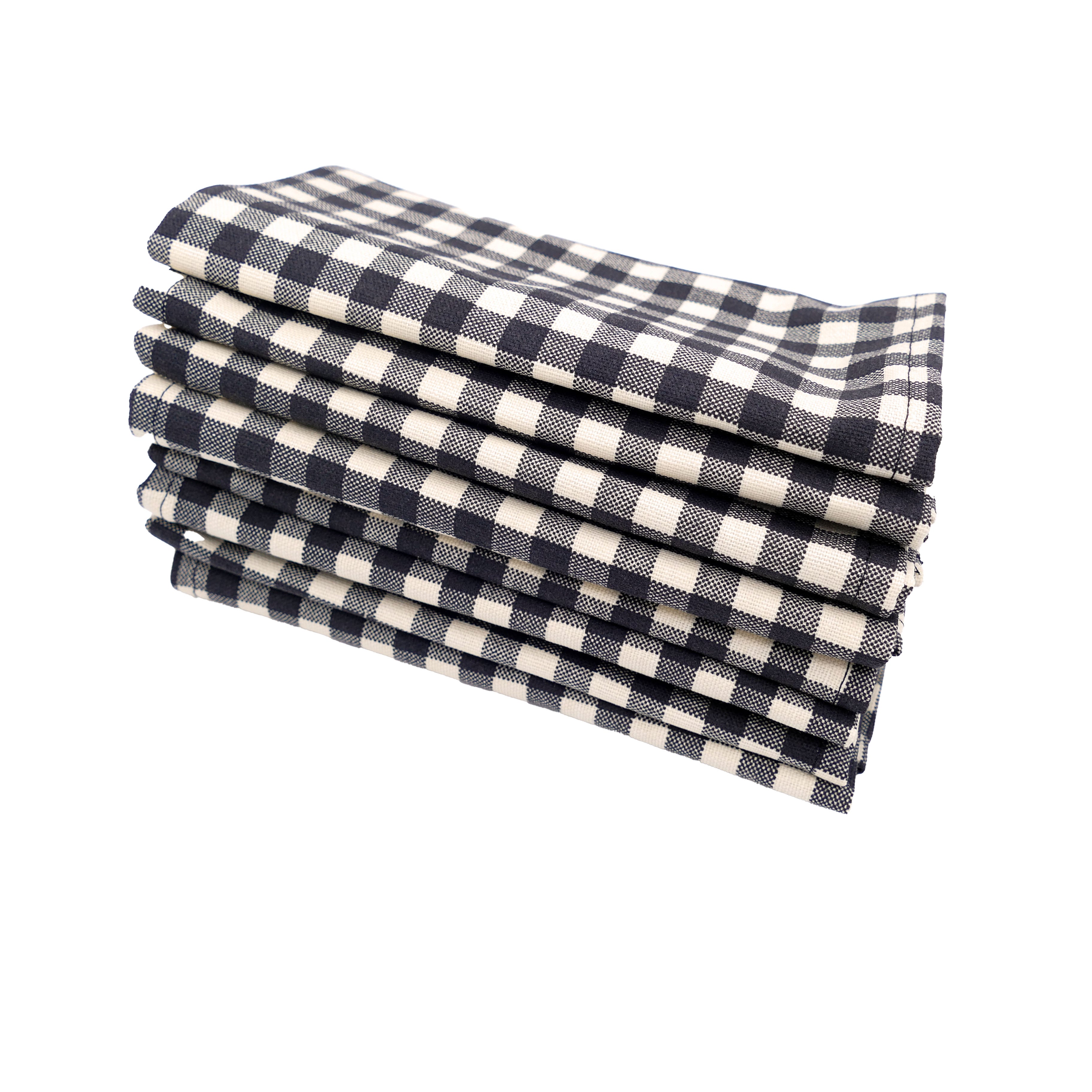 Farmhouse Check Black Cloth Napkins Set of 4 or Set of 8