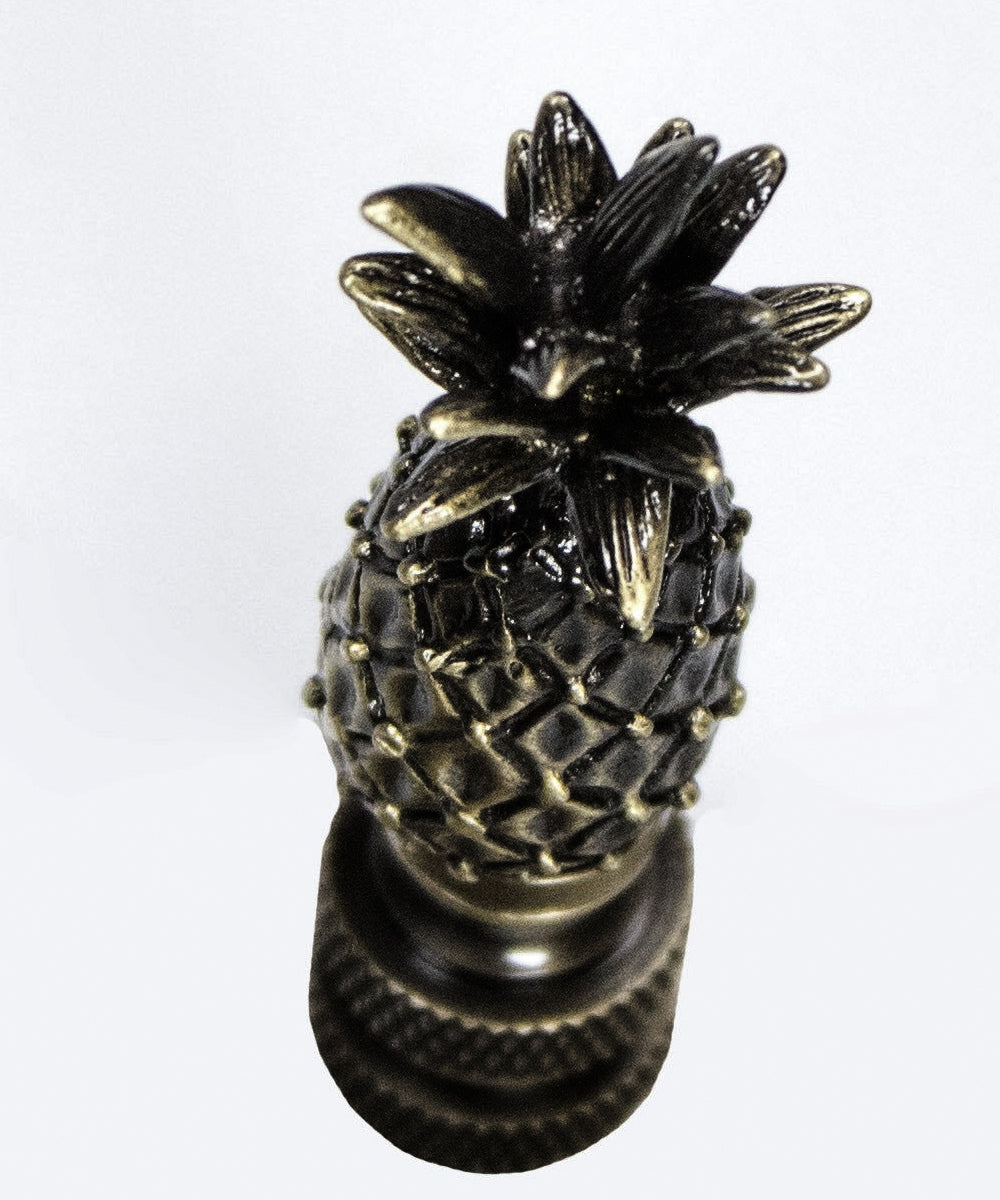 Pineapple Lamp Finial Antique Brass Metal 2.5"h Tall