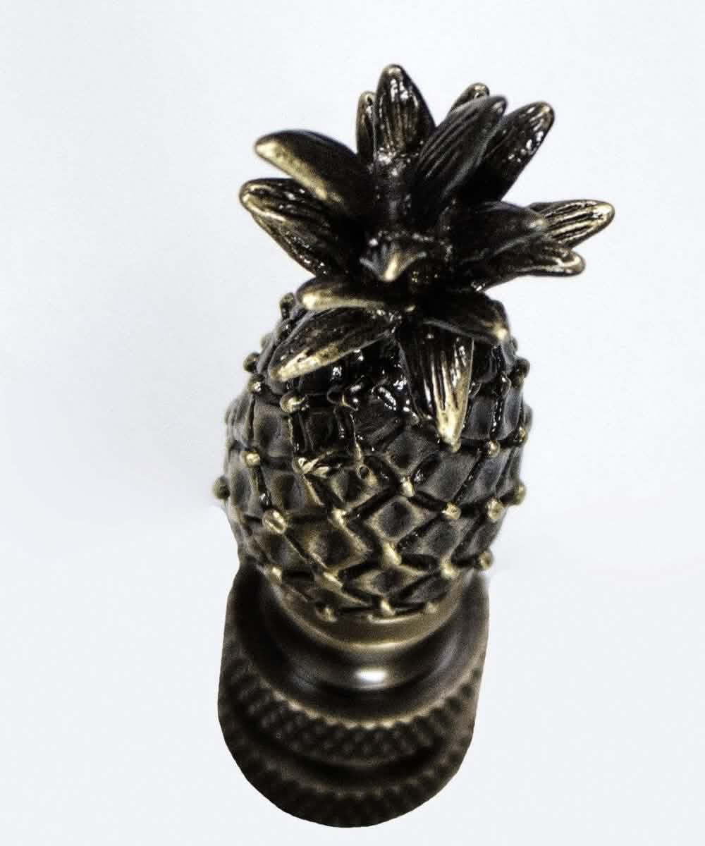 Pineapple Lamp Finial Antique Brass Metal 2.5"h Tall
