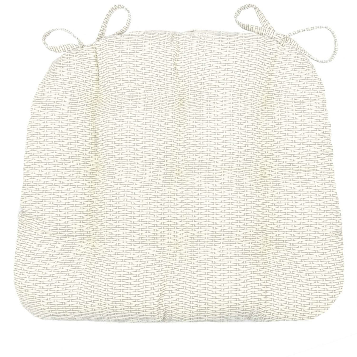 Basketweave Dove Dining Chair Pad - Made in USA - 100% Cotton - Machine Washable
