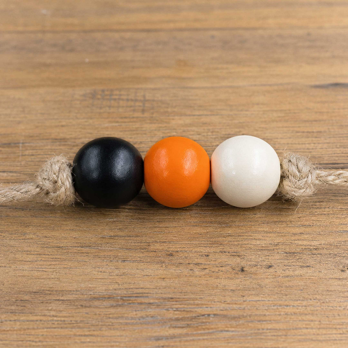 Halloween Garland with Black Cat, Scarecrow, Pumpkin & Vampire - 48" - Five Wooden Hanging Decorations