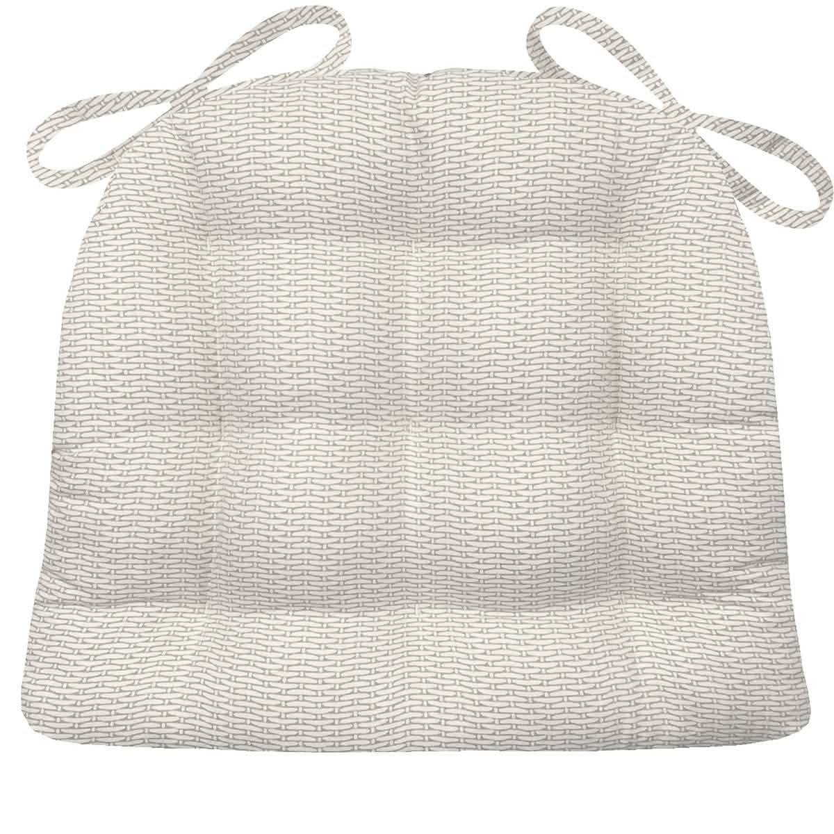 Close-up of basketweave texture on reversible chair pad