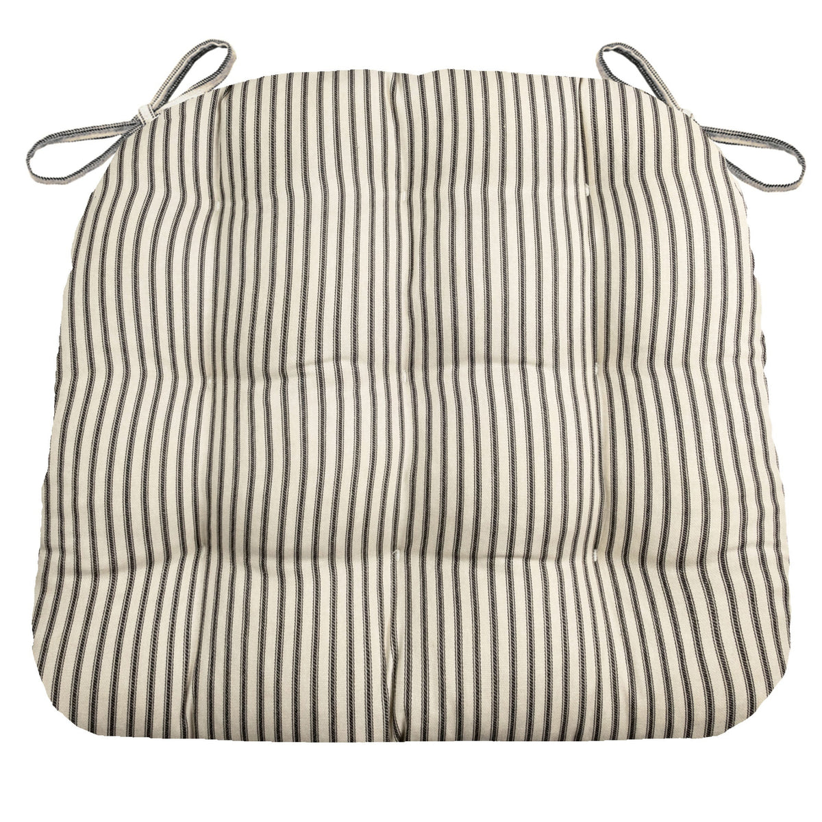 Black ticking stripe chair pads | Barnett Home Decor | Black & White