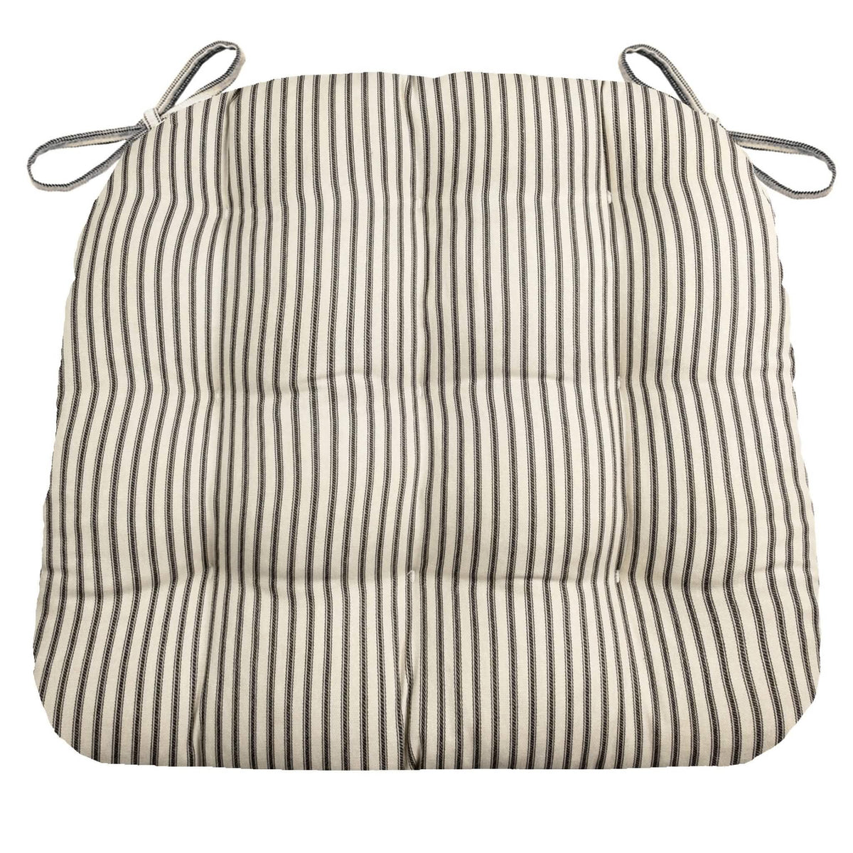 Black ticking stripe chair pads | Barnett Home Decor | Black & White