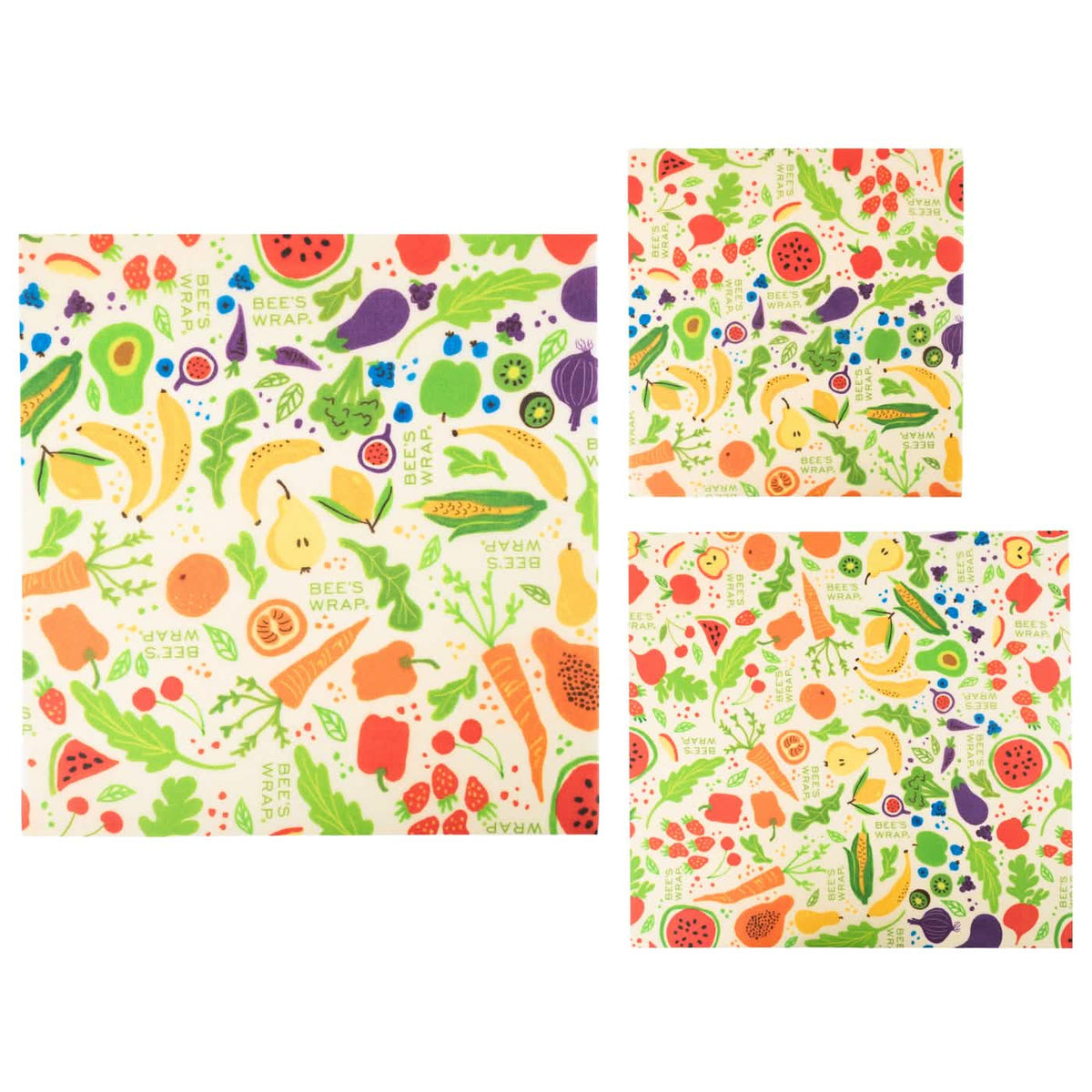 Bee's Wrap Food Storage - Waxed Cotton Cloth, 3-Pack