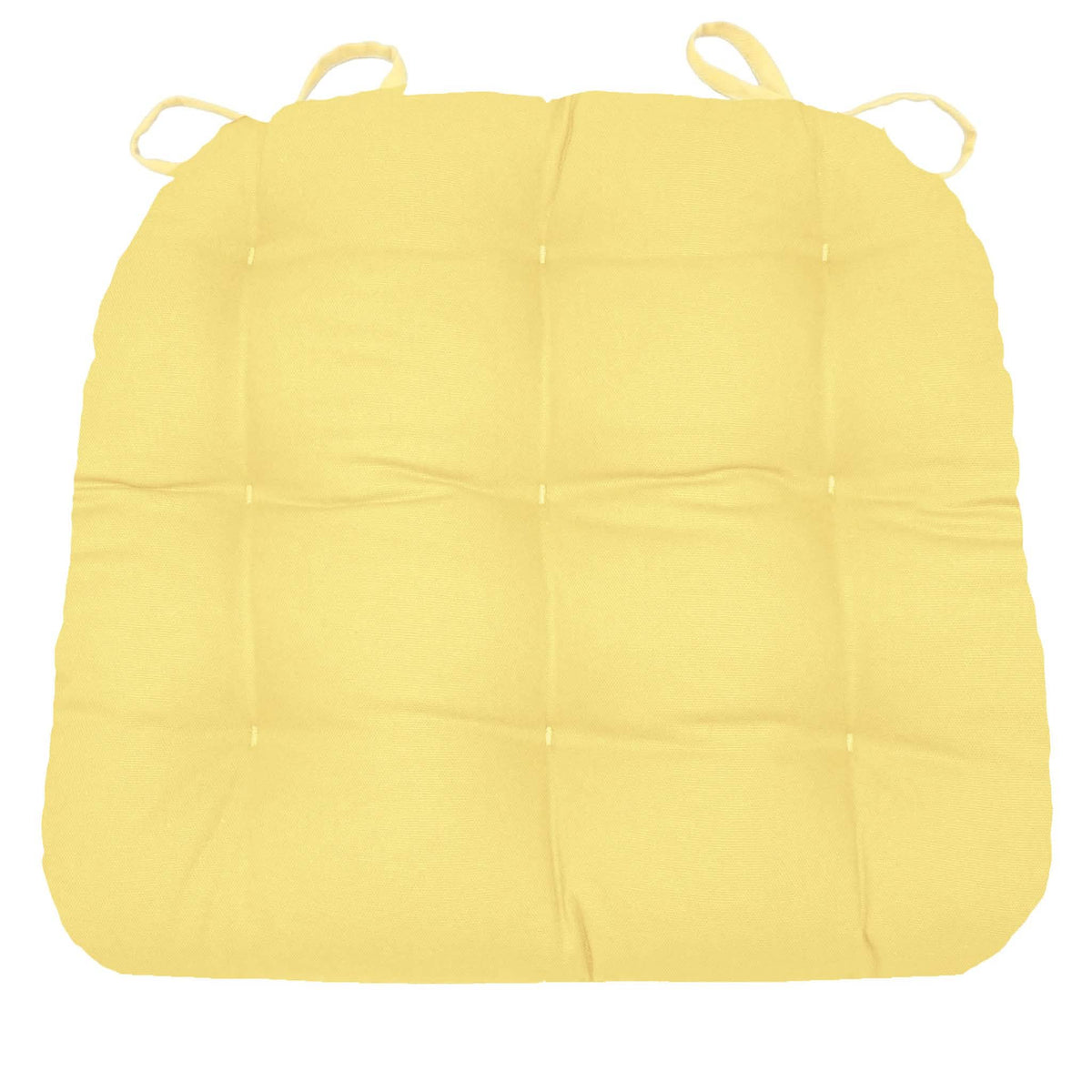Cotton Duck Yellow Solid Color Dining Chair Pads - Made in USA - 100% Cotton - Machine Washable