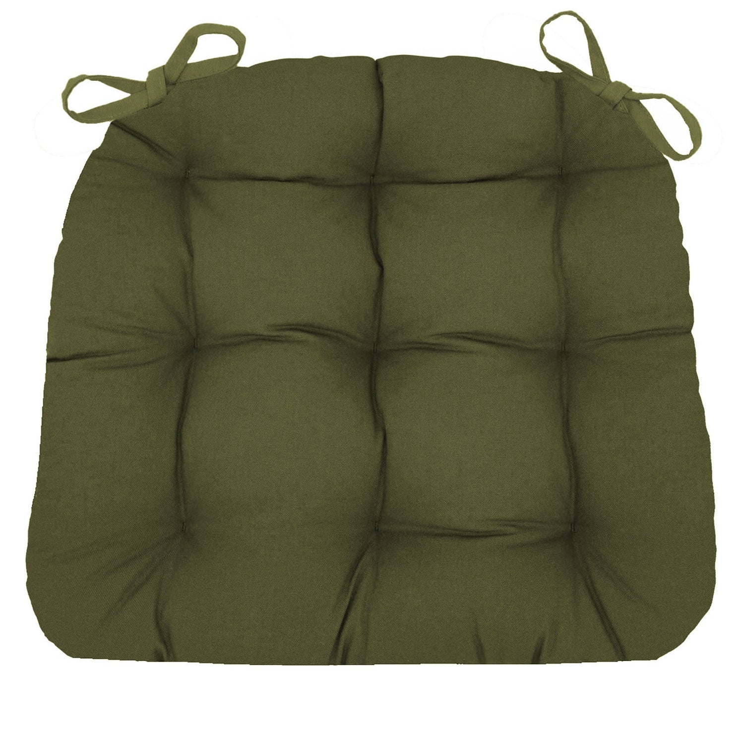 olive green dining chair cushion with ties