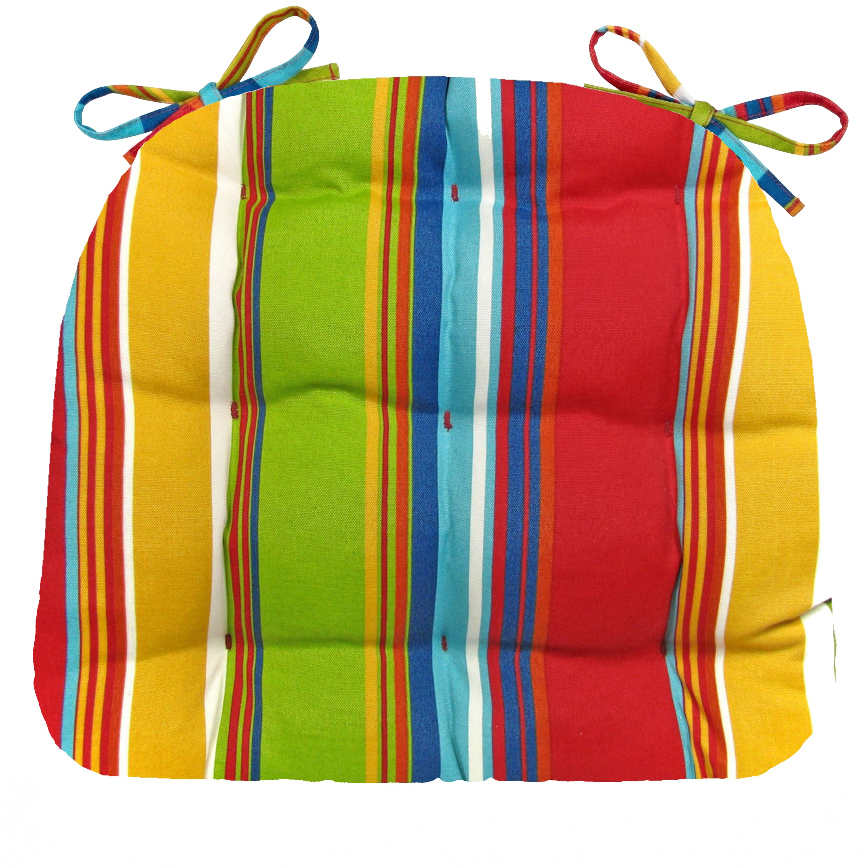 Westport Cabana Stripe Red Indoor / Outdoor Dining Chair Pads & Patio Cushions