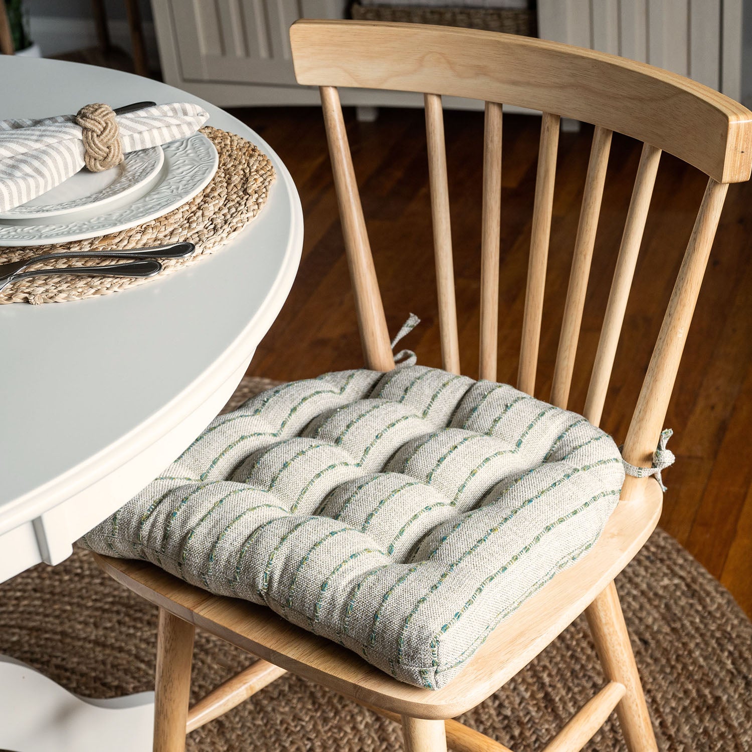 Avante Green Dining Chair Pads - Latex Foam Fill, Reversible - Made in USA