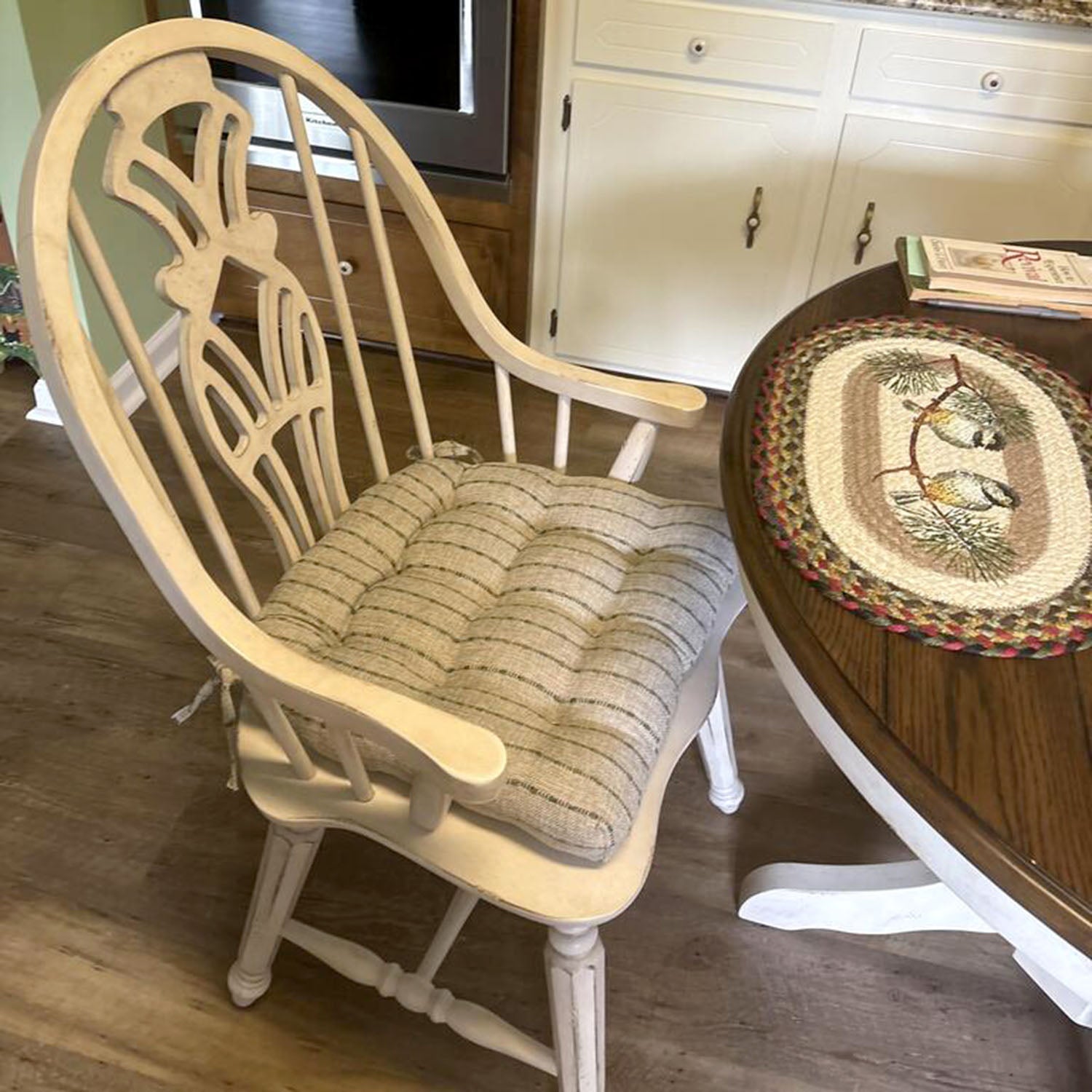 Avante Green Dining Chair Pads - Latex Foam Fill, Reversible - Made in USA