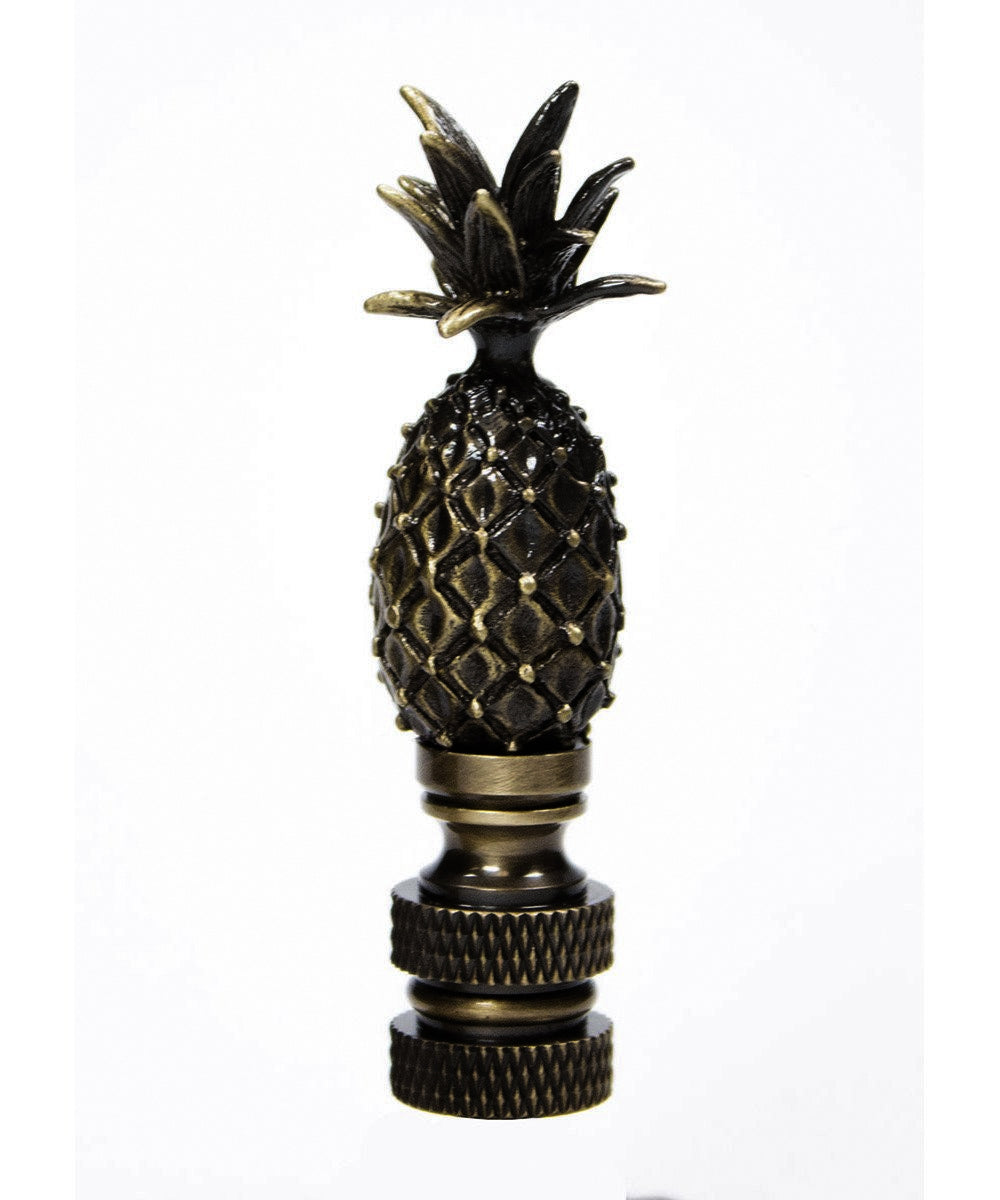 Pineapple Lamp Finial Antique Brass Metal 2.5"h Tall