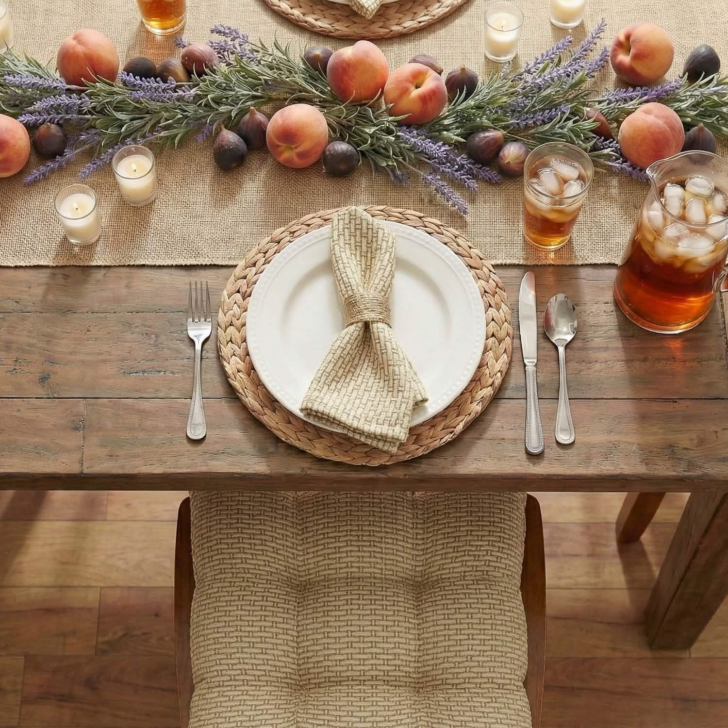 Basketweave Natural Cloth Napkins - Set of 8