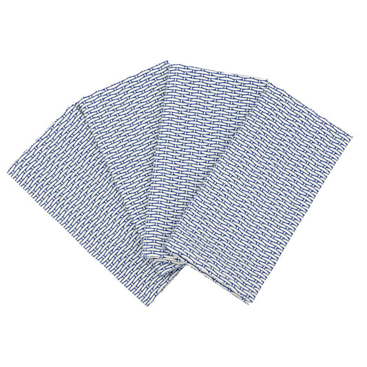 Basketweave Blue Cloth Napkins Set of 4