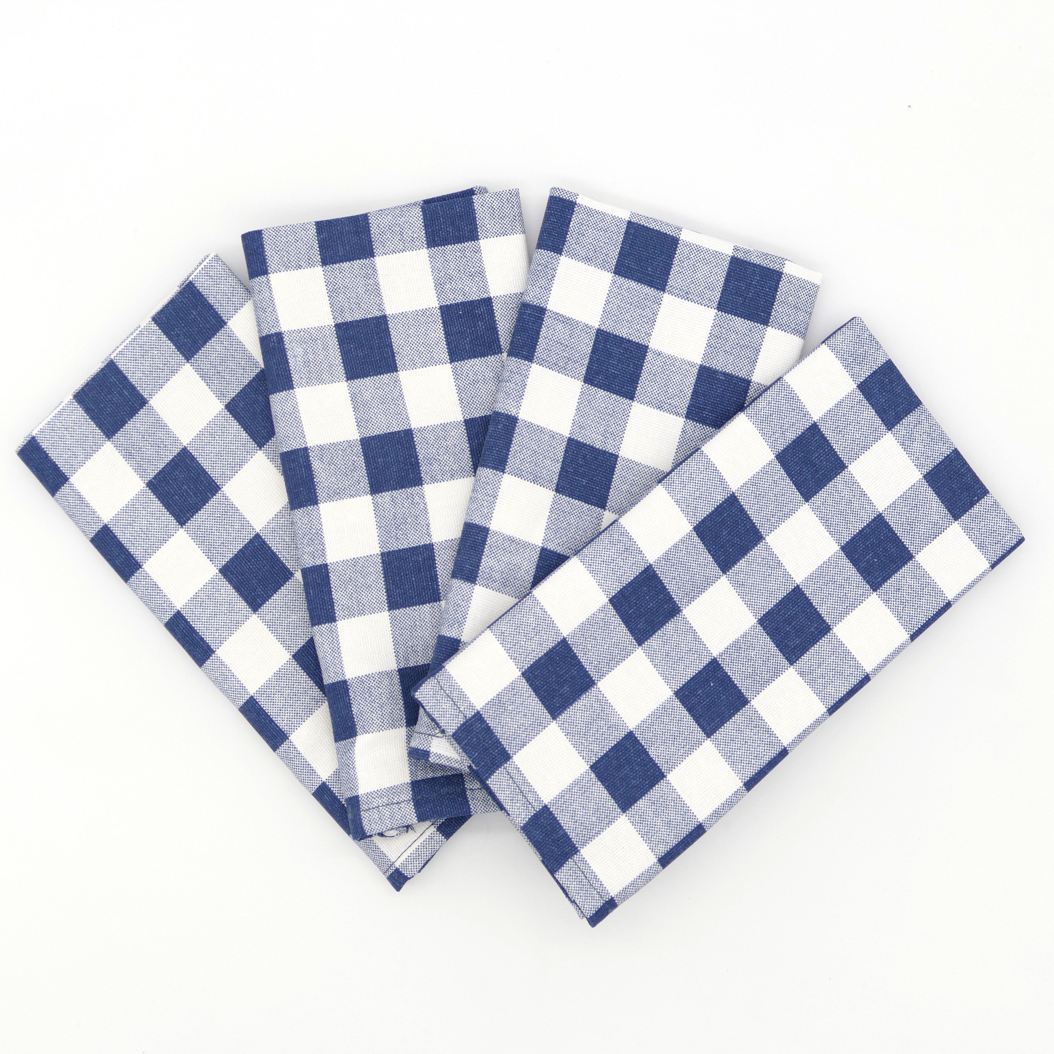 Classic Check Blue Cloth Napkins Set of 4