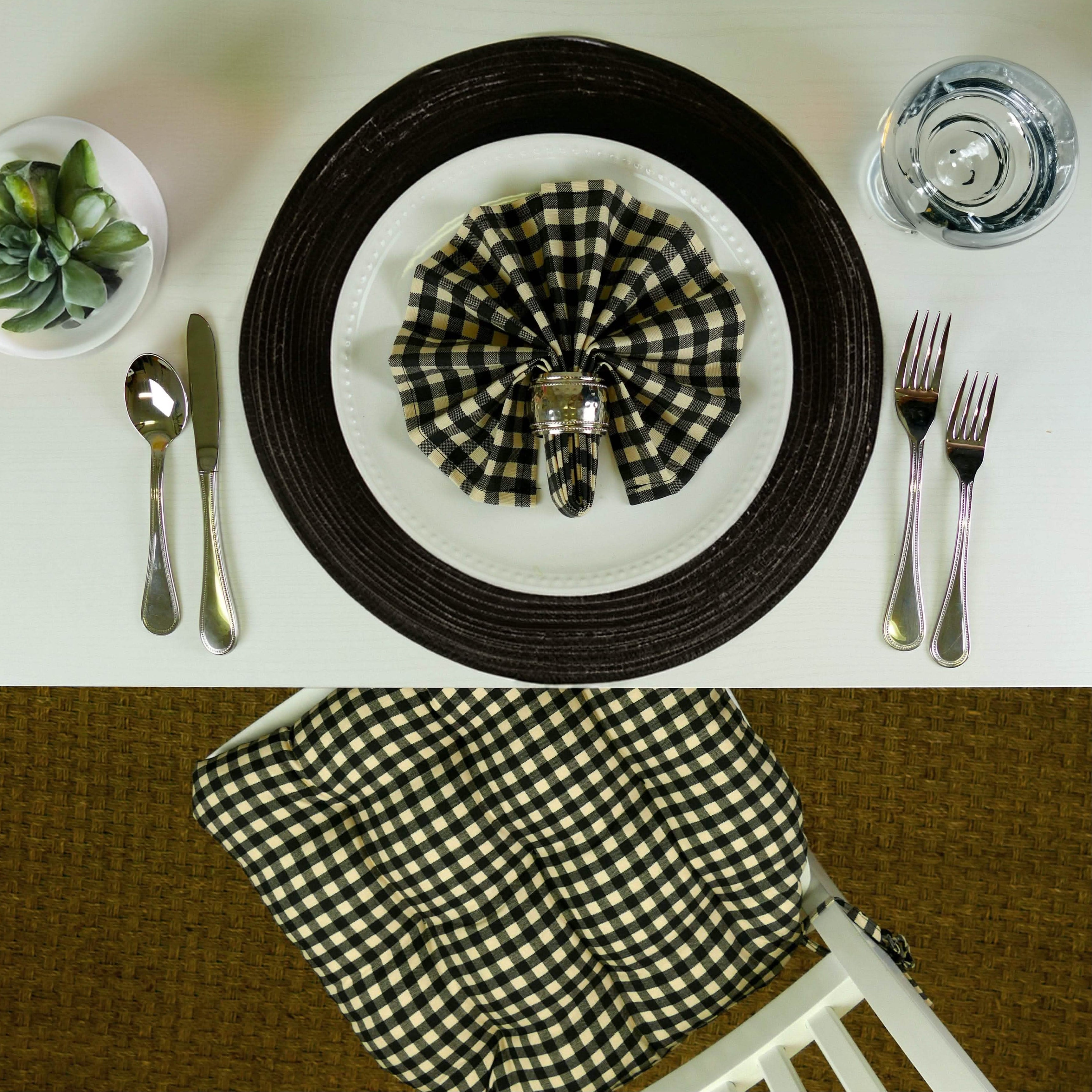 Farmhouse Check Black Cloth Napkins Set of 4
