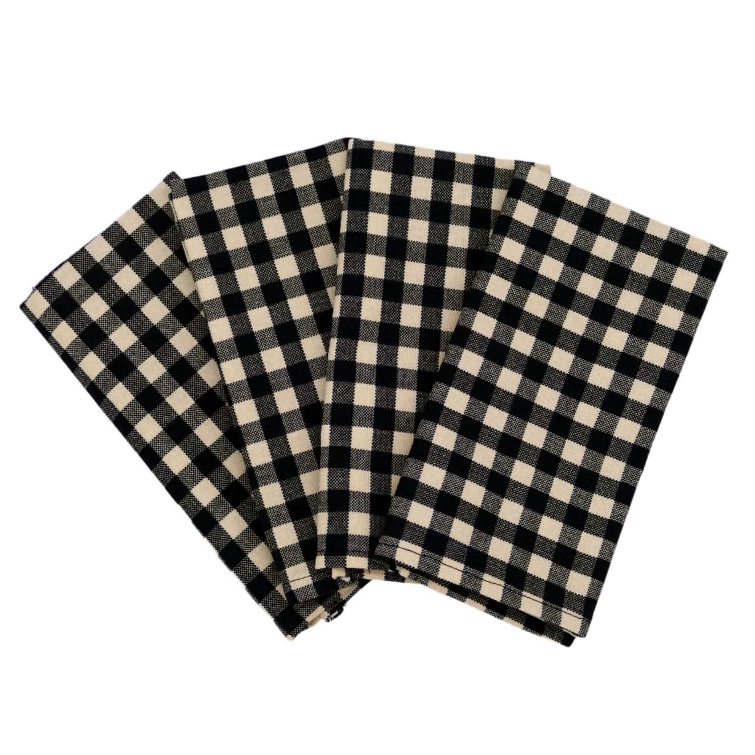Farmhouse Check Black Cloth Napkins Set of 4