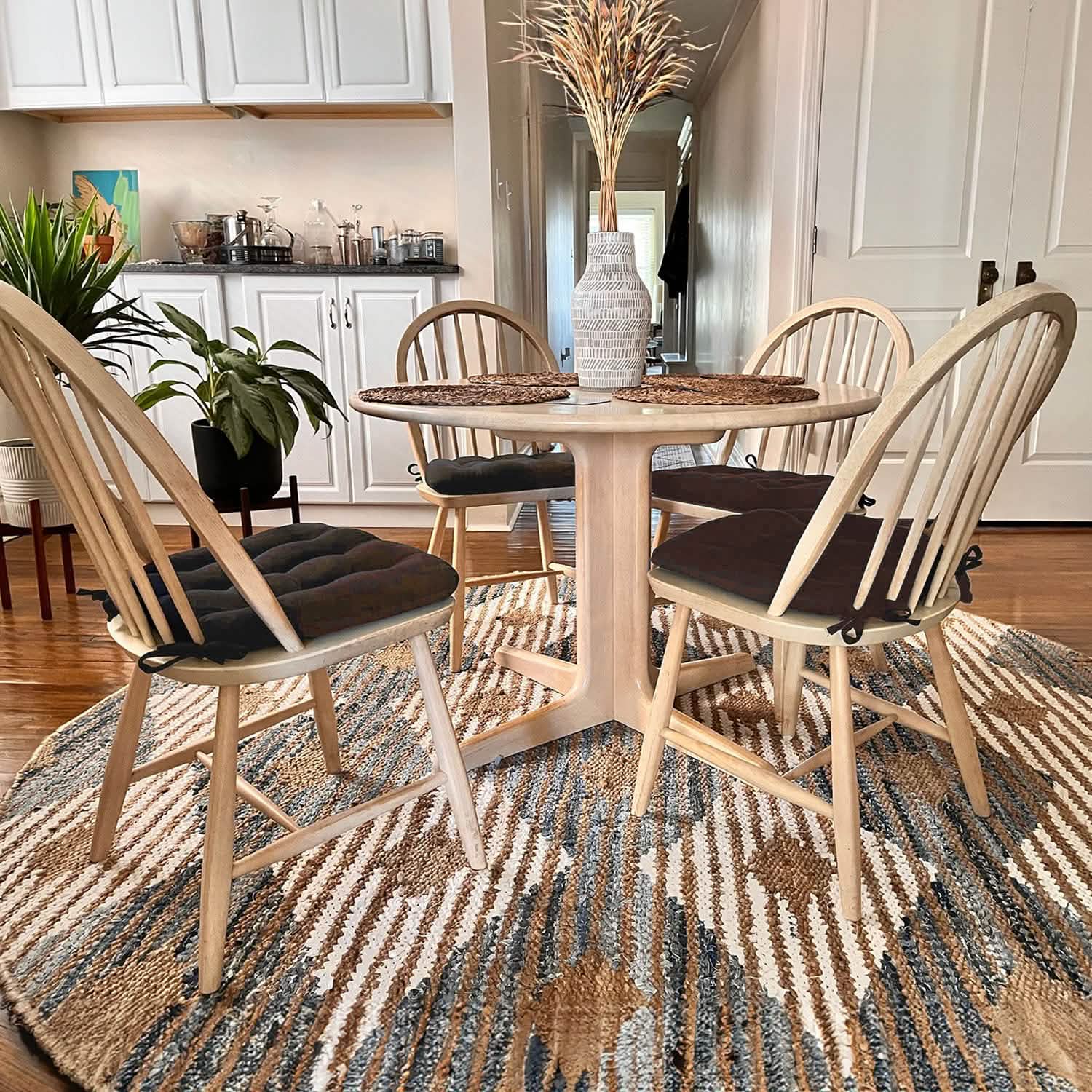 Corduroy Brown Dining Chair Pad - Never Flatten Chair Cushion