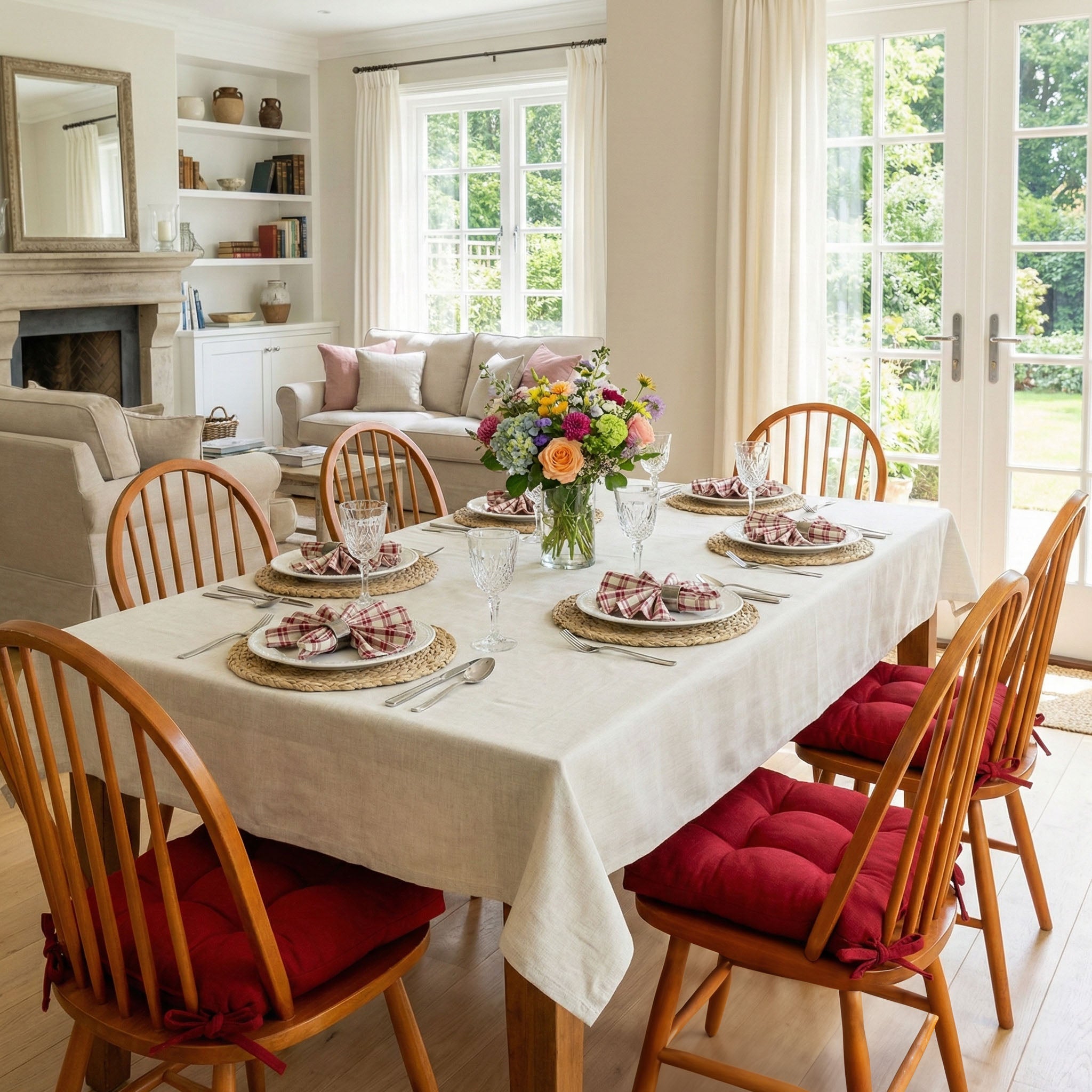 Cotton Duck Red Extra-Thick Chair Pad