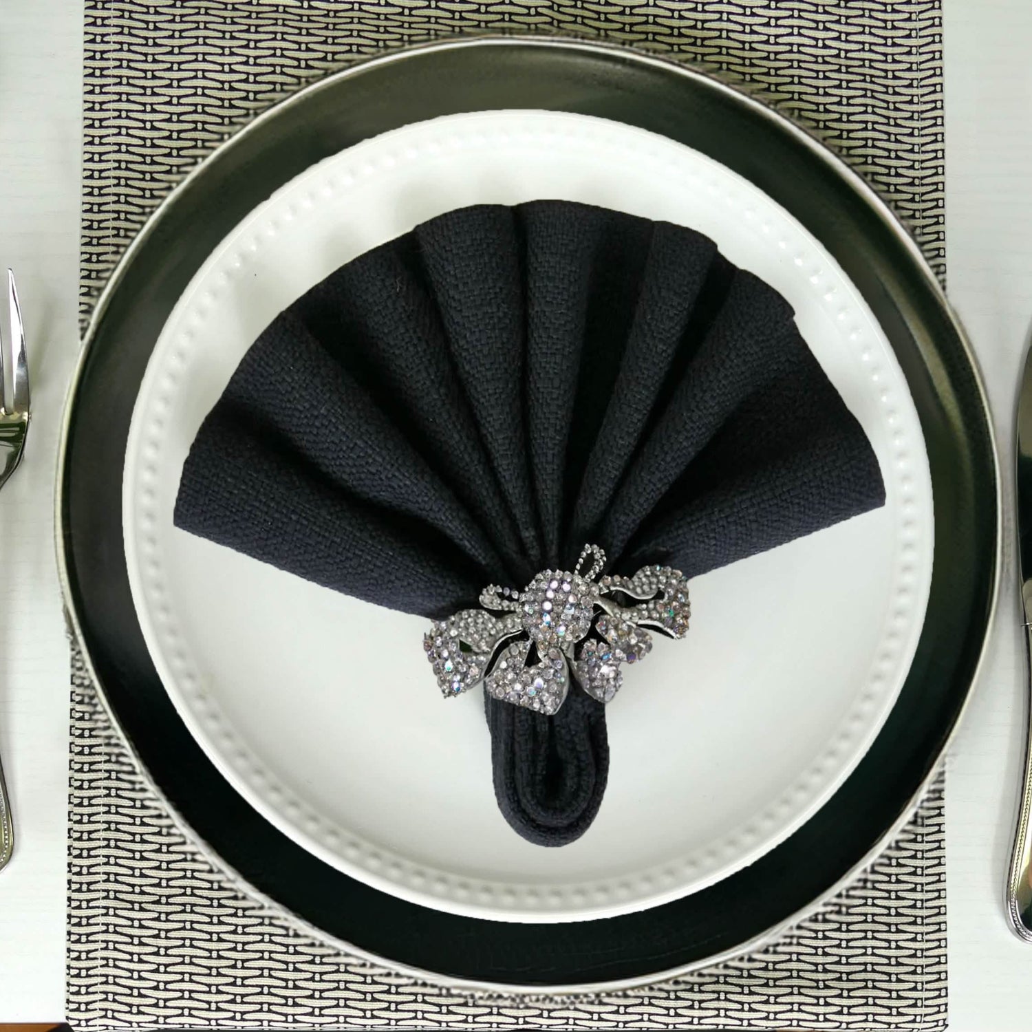 black cotton cloth napkni