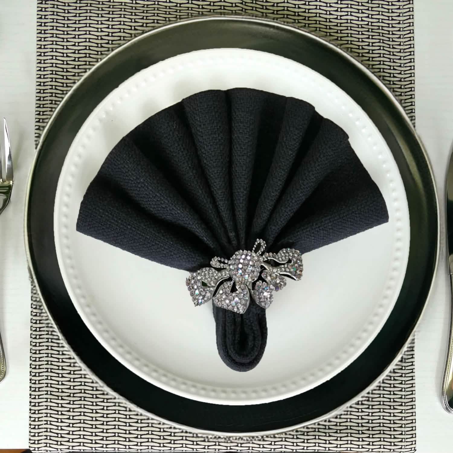 black cotton cloth napkni