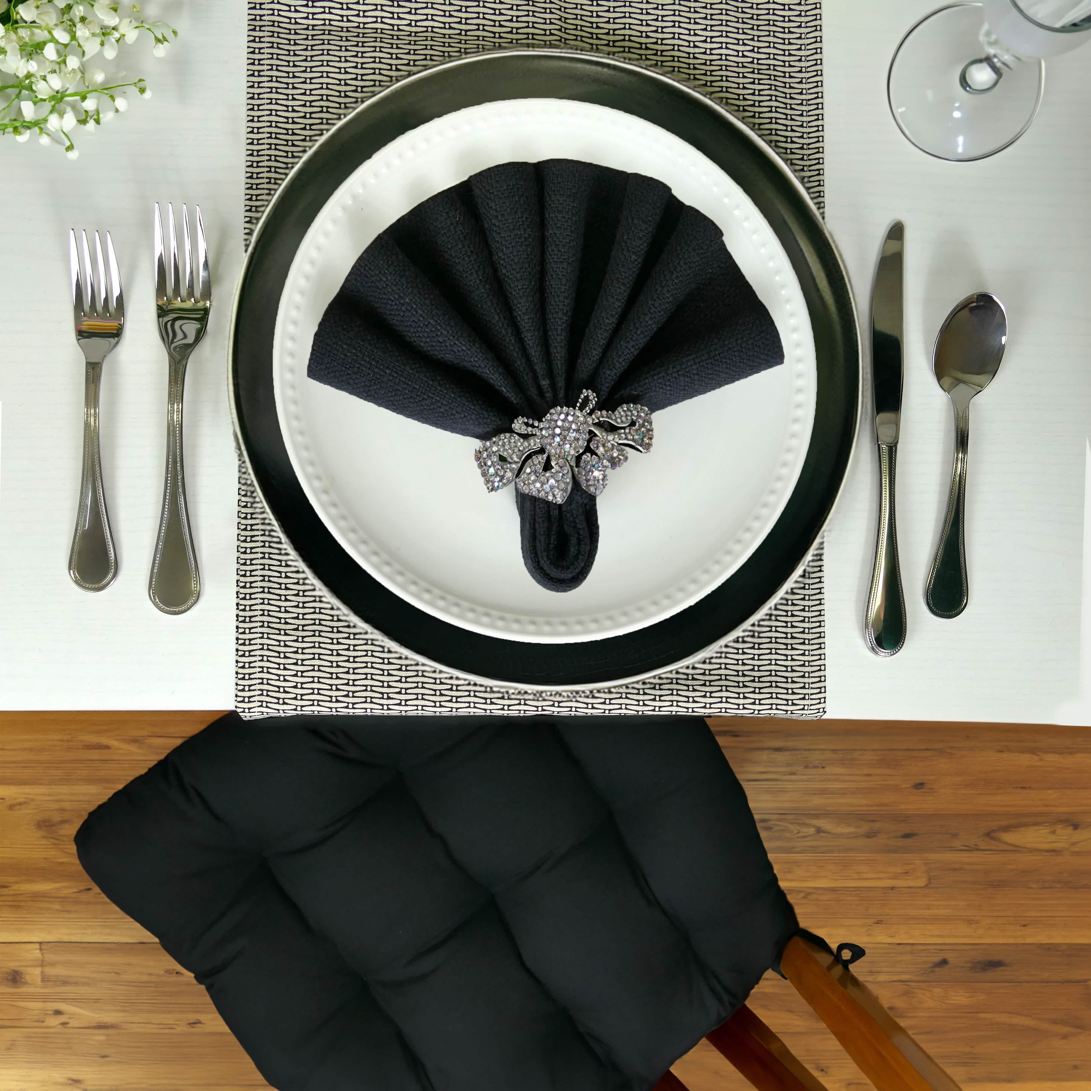 Cotton Duck Black Cloth Napkins Set of 4