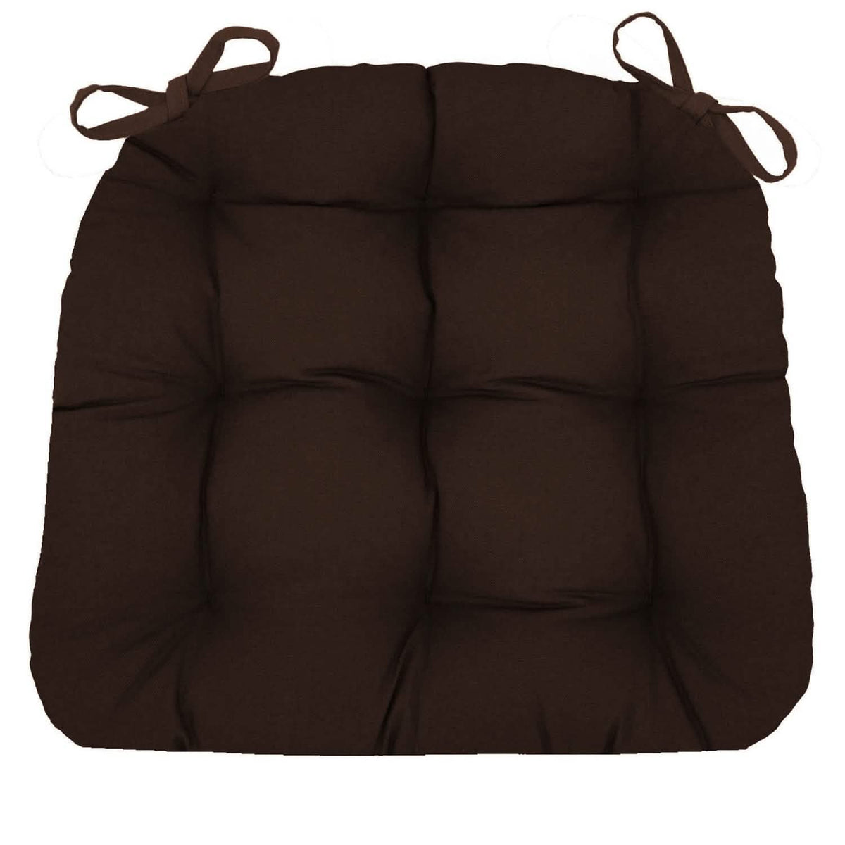 Cotton Duck Brown Solid Color Cotton Dining Chair Cushions | Barnett Home Decor | Brown