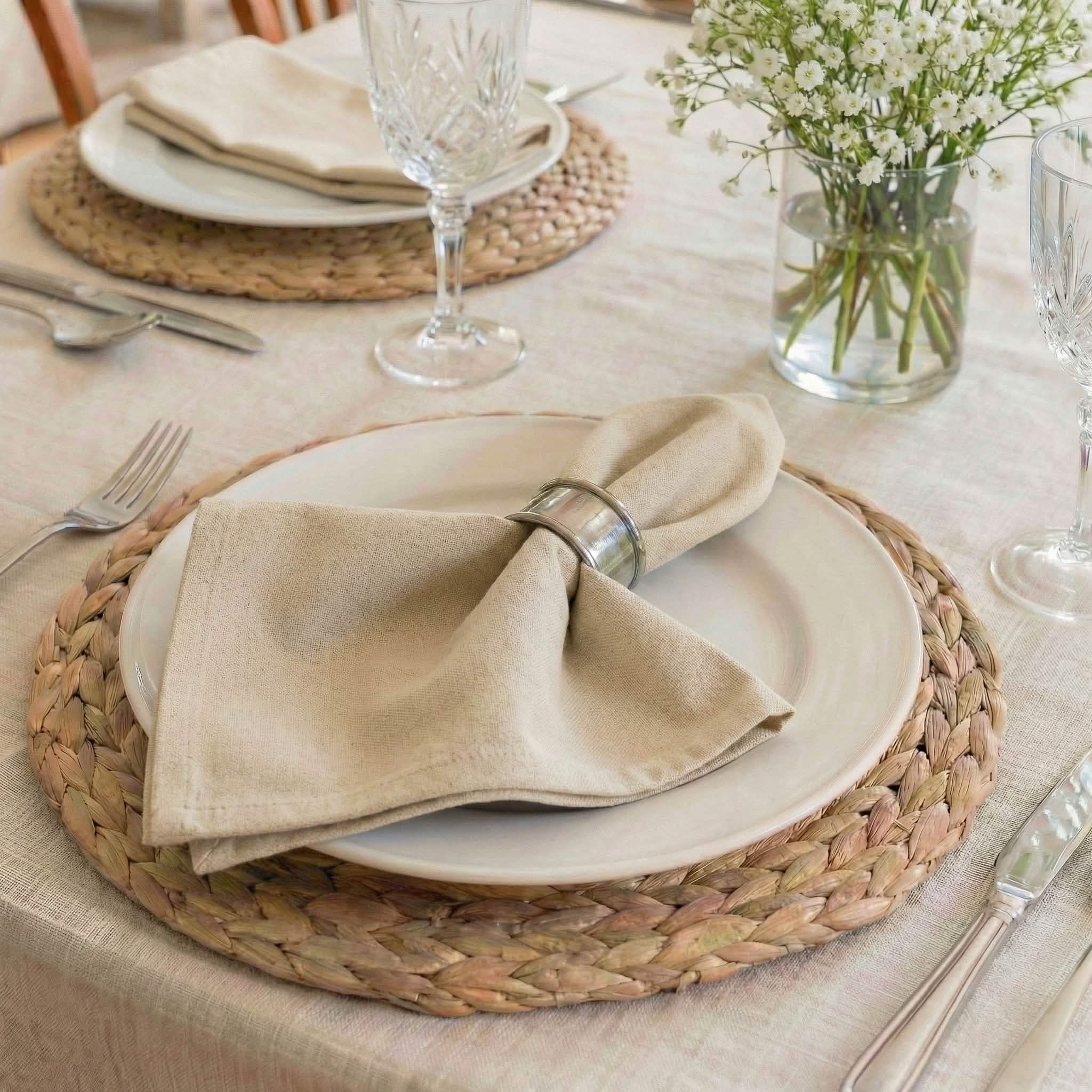 Cotton Duck Natural Cloth Napkins - Set of 8