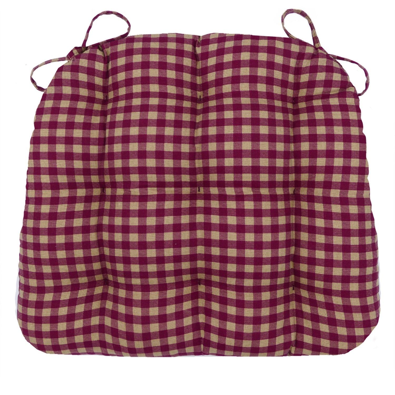 Checkers Red and Tan Dining Chair Cushion | Barnett Home Decor | Red & Tan