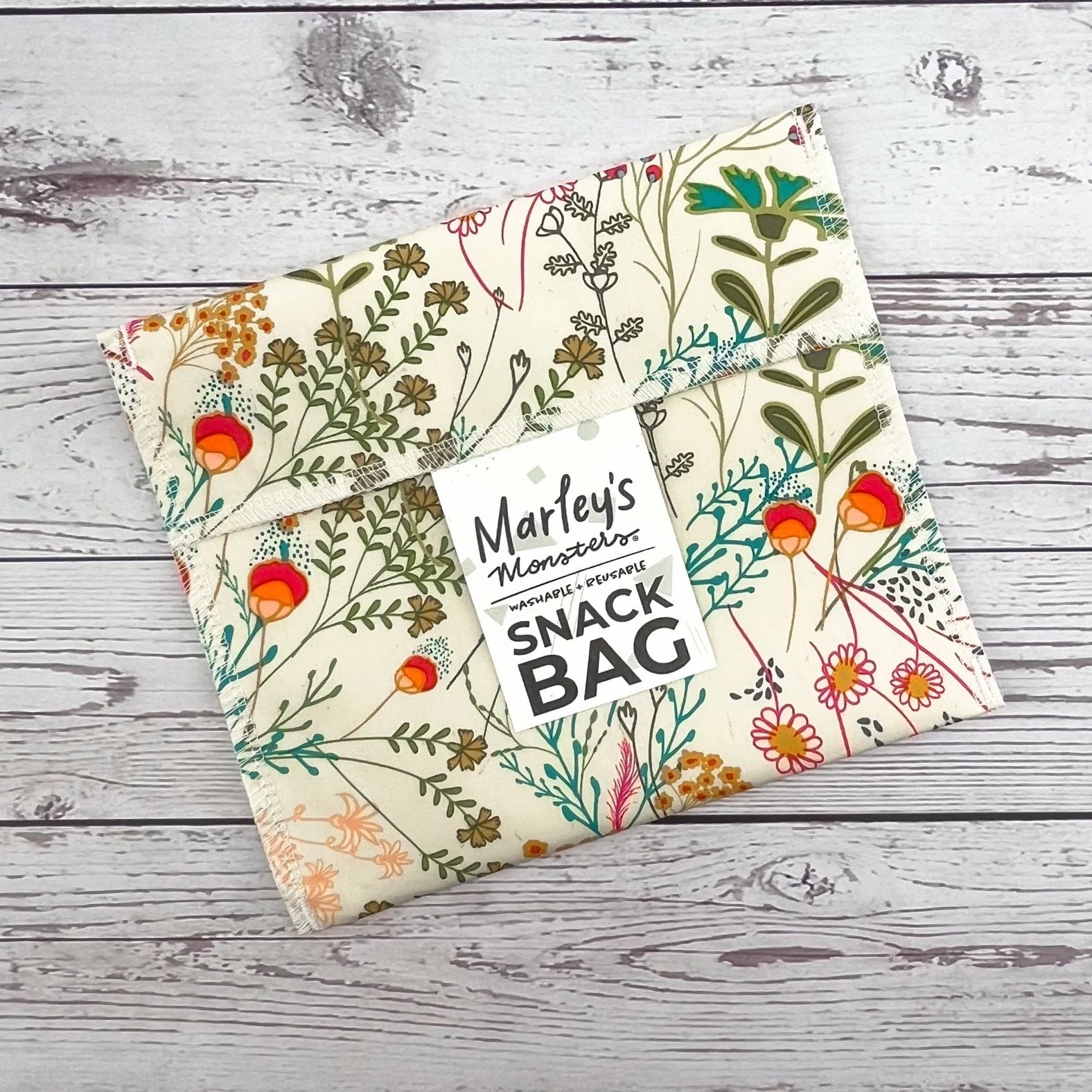 Reusable Snack Bag - 100% Cotton with BPA-Free Waterproof Lining, Washable