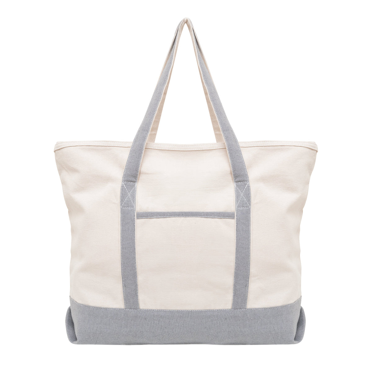 Extra Large Canvas Tote - 100% Organic Cotton, Zipper Close