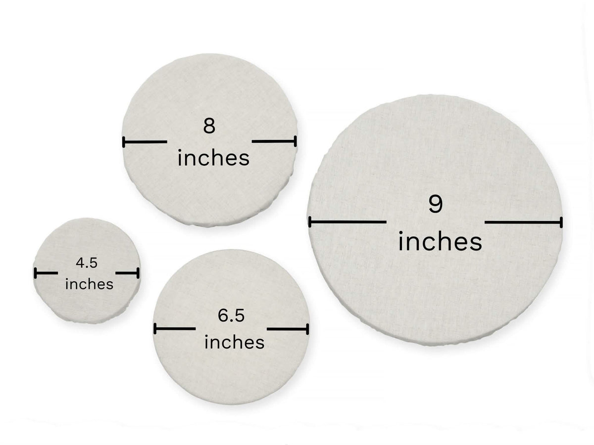 Reusable Fabric Bowl Covers - Flax Linen - Classic Check