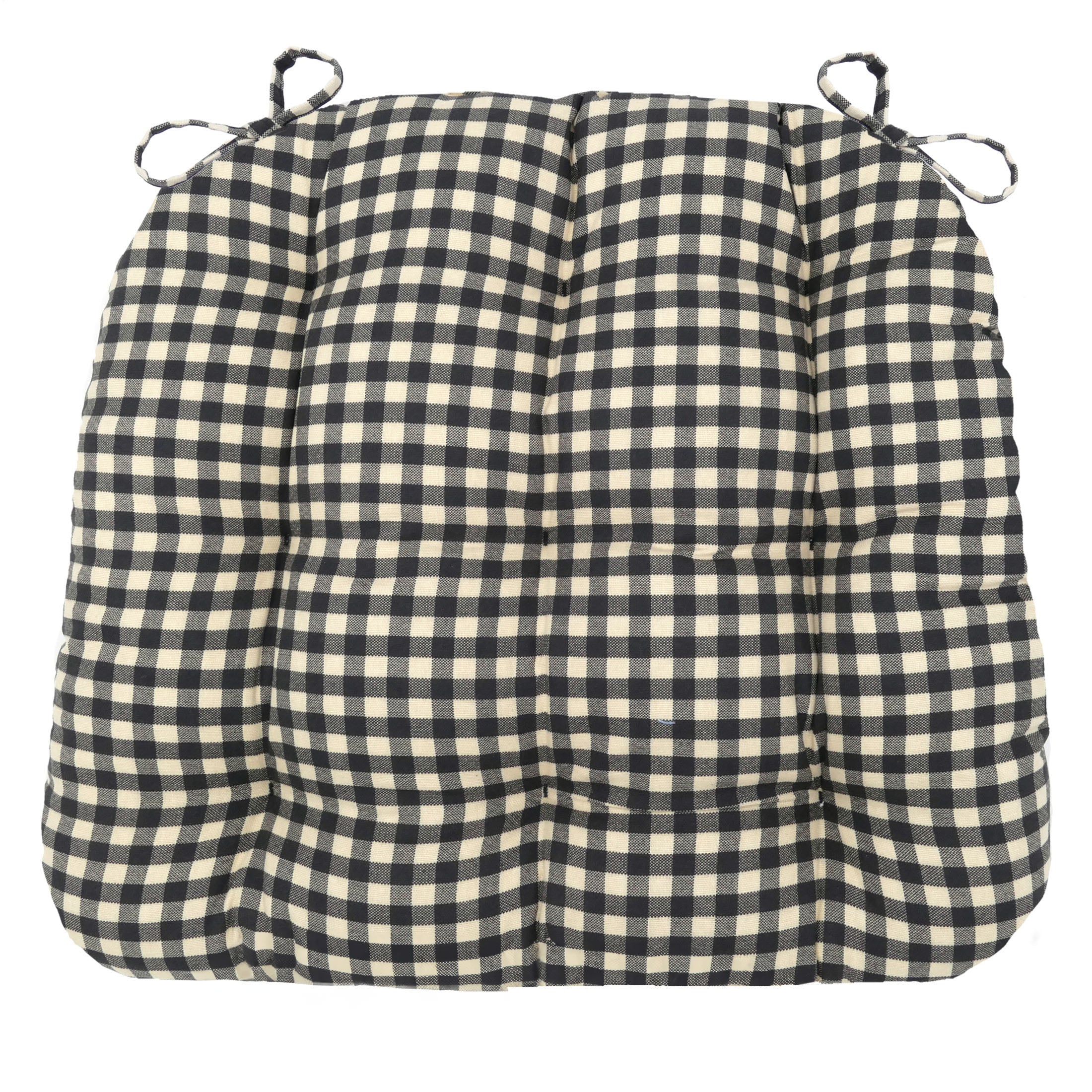 Checkers Black and White Dining Plaid Chair Pad | Barnett Home Decor | Black & White