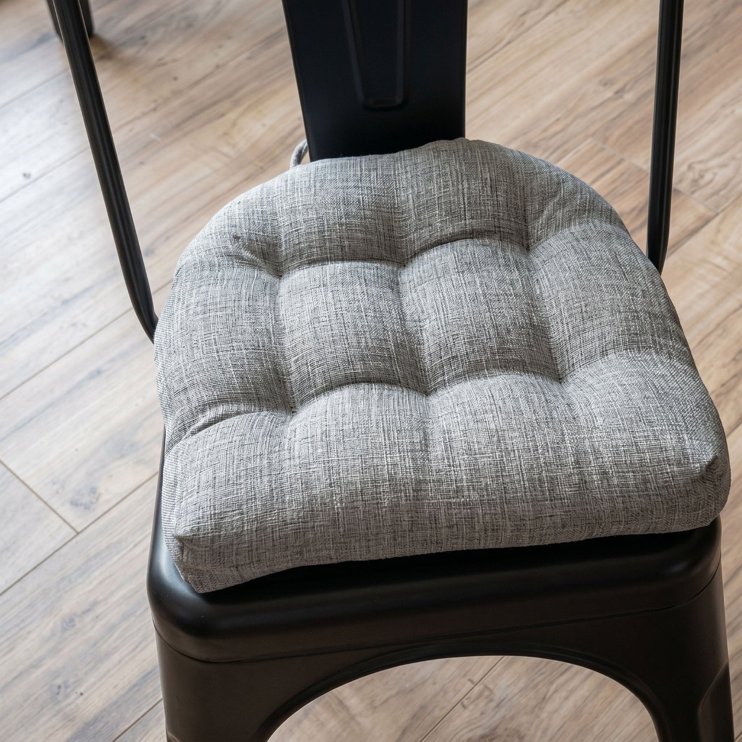 Hayden Grey Industrial Chair Cushion - Latex Foam Fill - Barnett Home Decor
