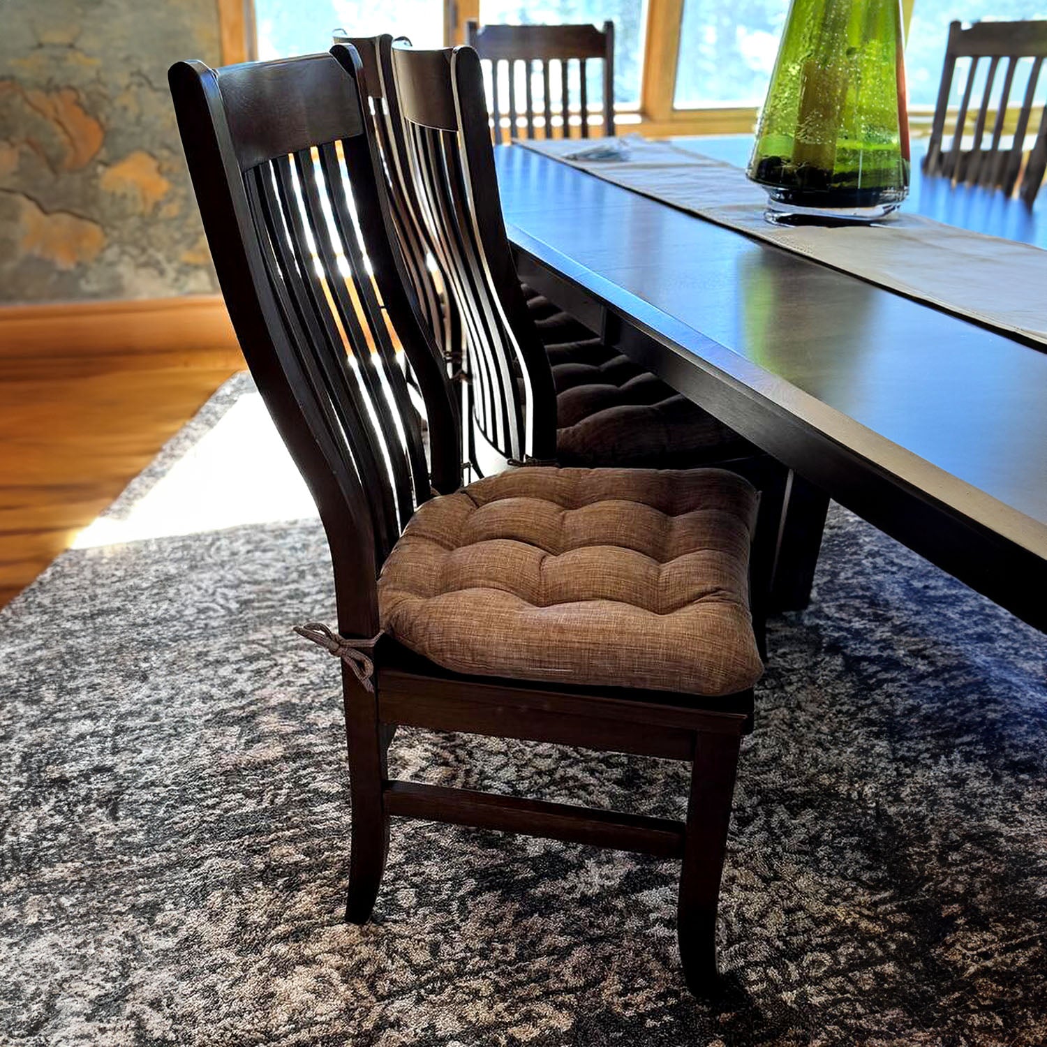 Hayden Pecan Dining Chair Pads - Latex Foam Fill - Reversible