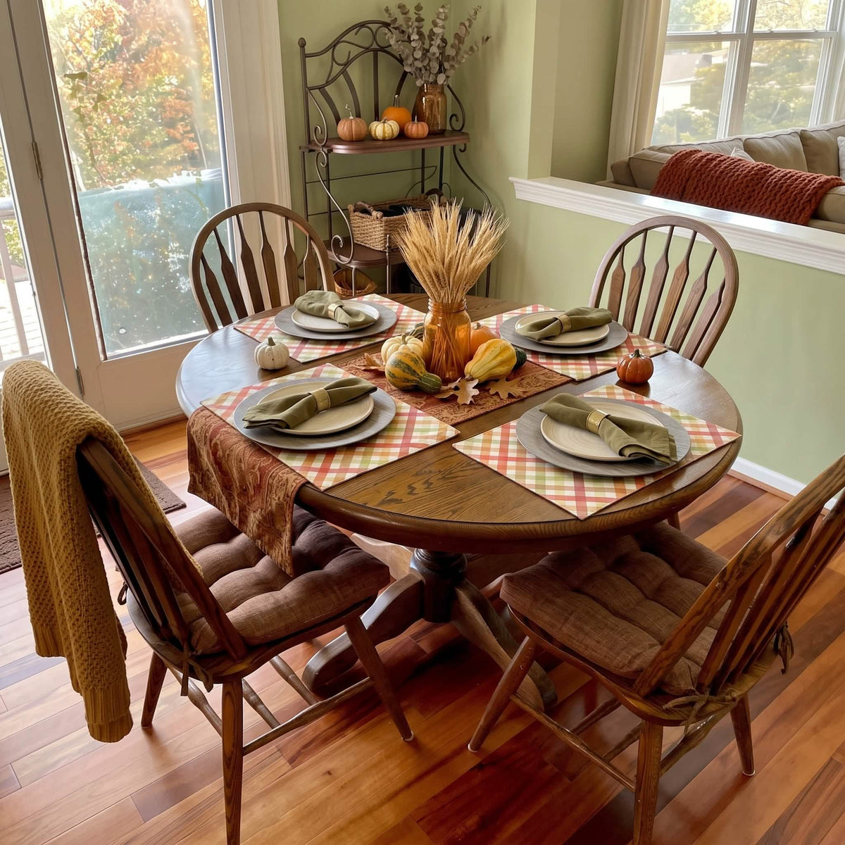 Hayden Pecan Dining Chair Pads - Latex Foam Fill - Reversible