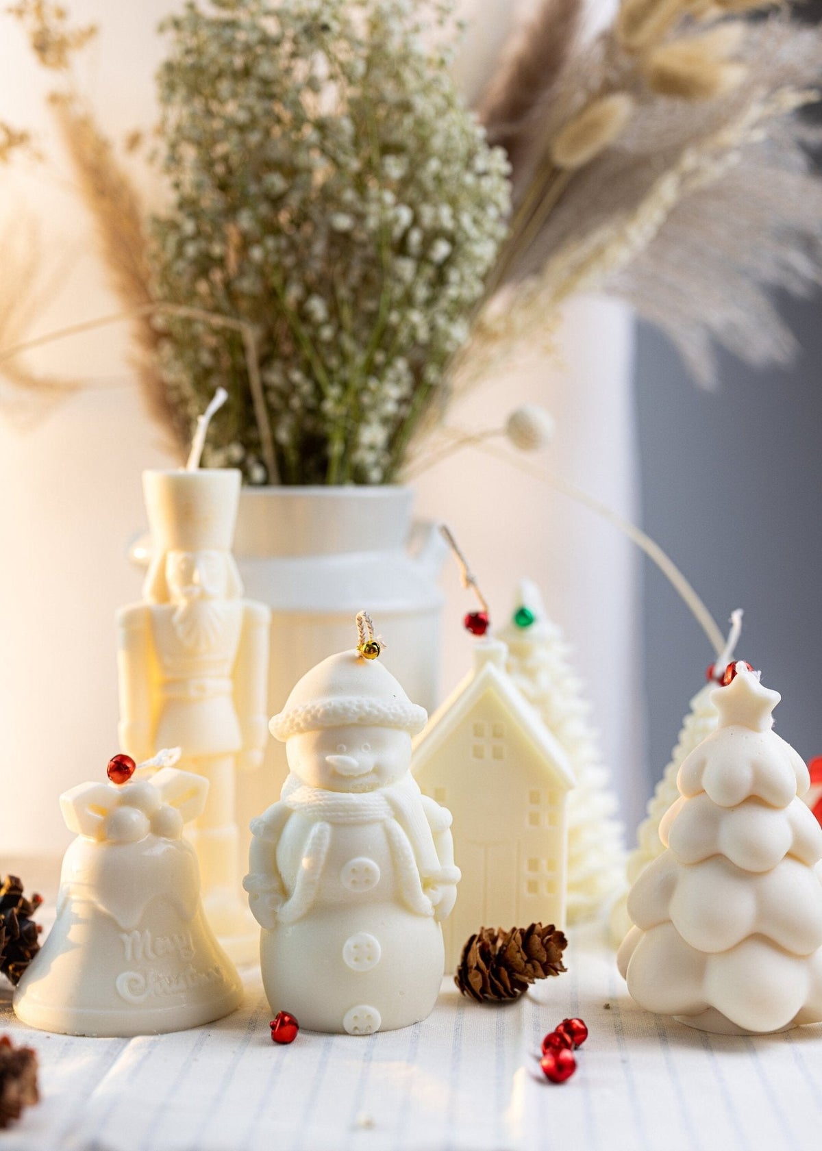 Christmas Candle Set - Christmas Tree, Snowman, Nutcracker - Soy, Scented or Unscented - Festive Holiday Candles