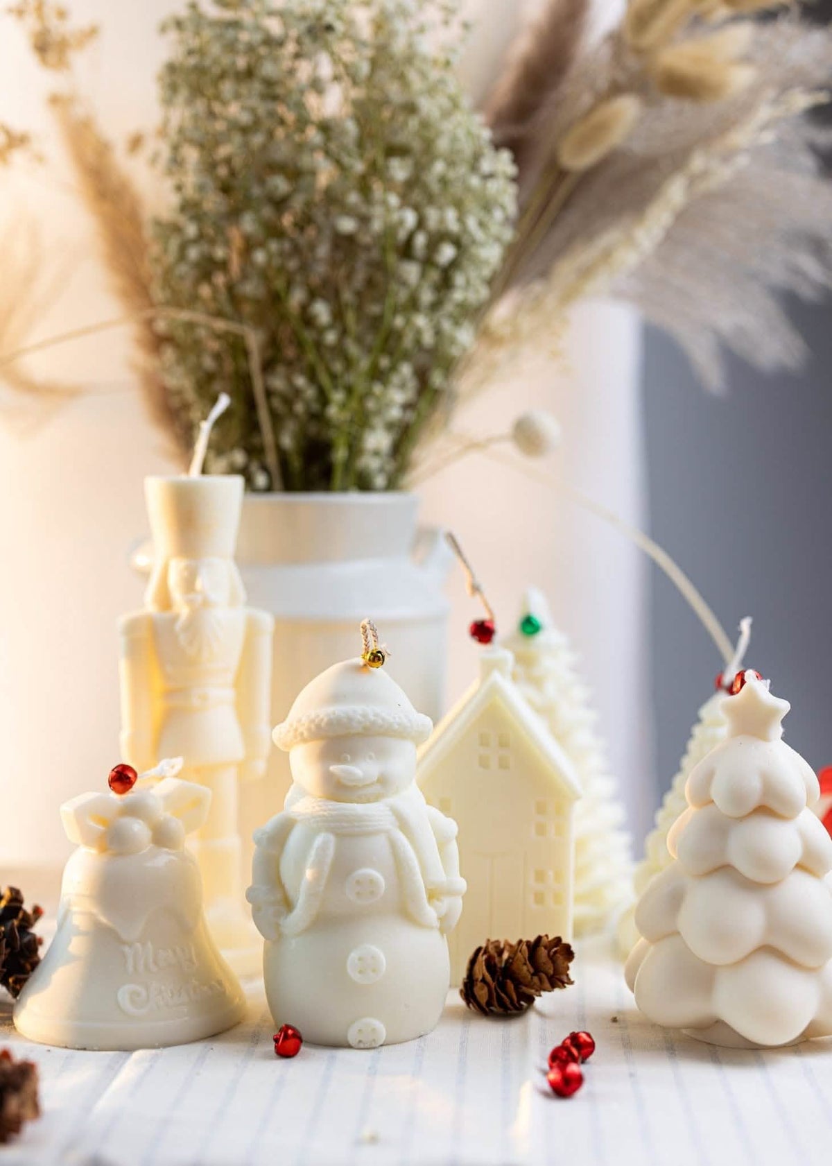 Christmas Candle Set - Christmas Tree, Snowman, Nutcracker - Soy, Scented or Unscented - Festive Holiday Candles