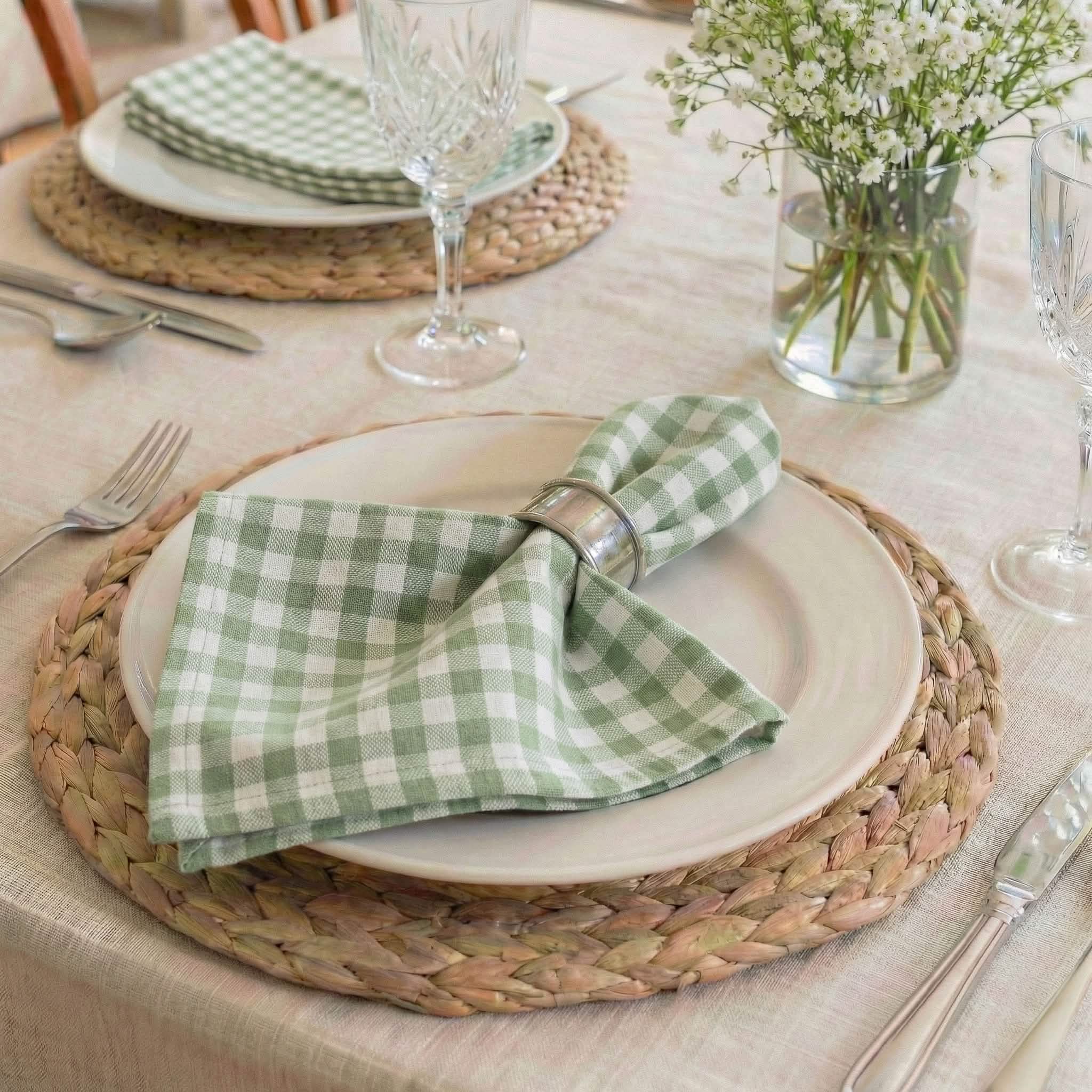 Madrid Sage Green Cloth Napkins - Set of 8