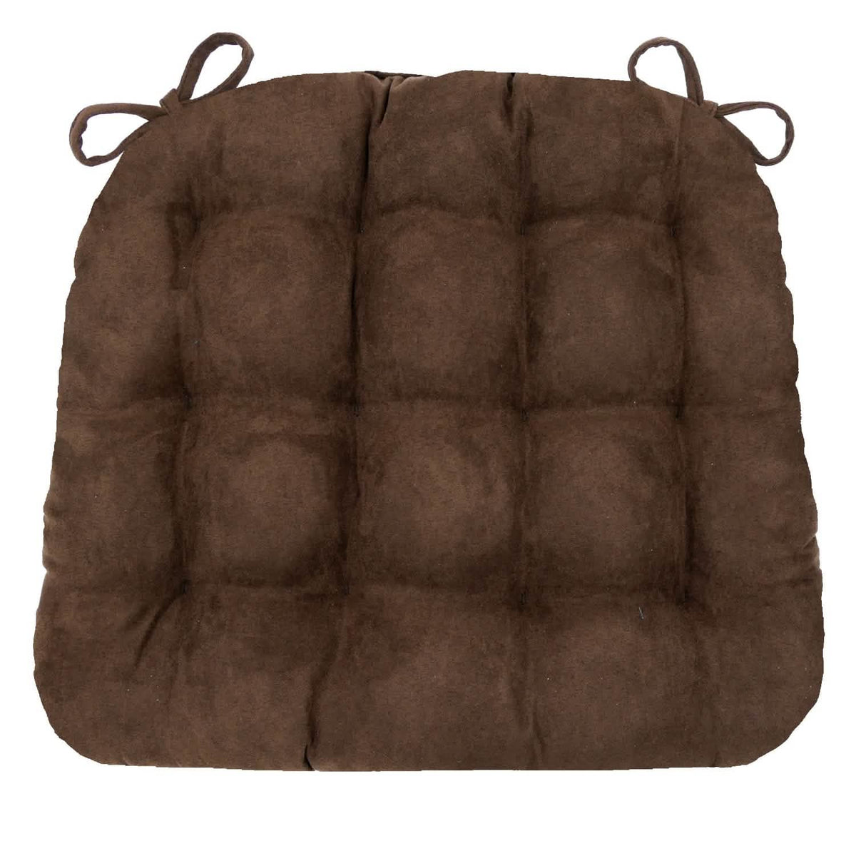 Micro-Suede Coffee Bean Brown Dining Chair Cushions - Barnett Home Decor - Coffee Brown
