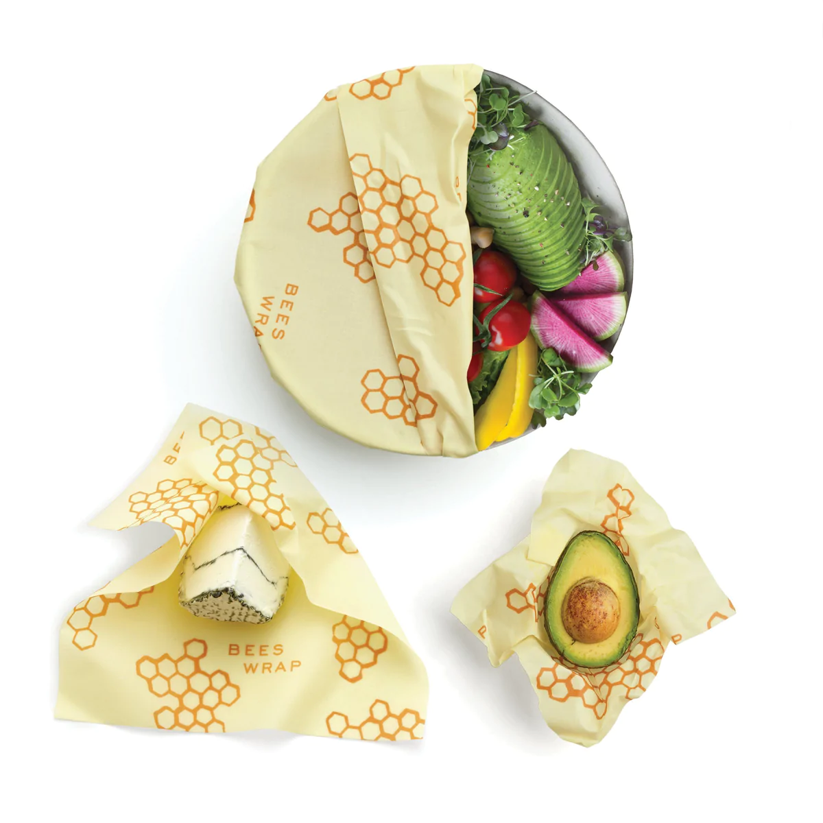 Bee's Wrap Food Storage - Waxed Cotton Cloth, 3-Pack
