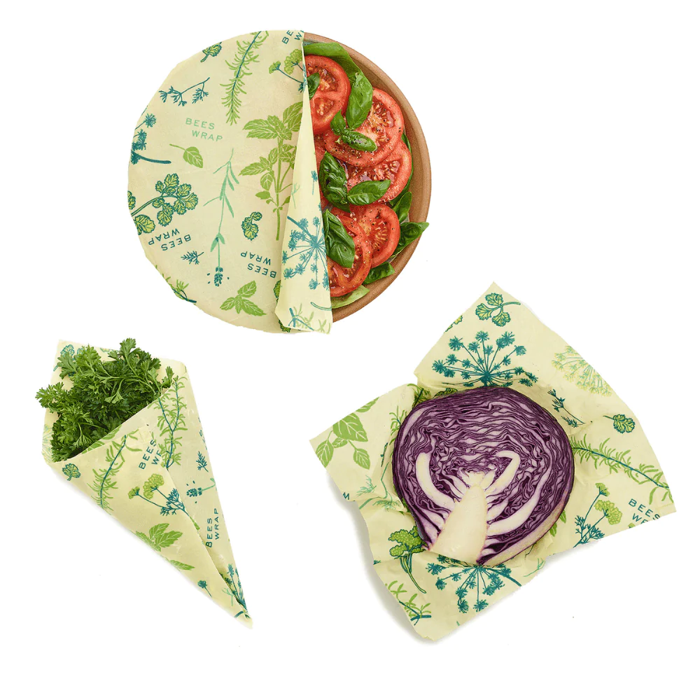 Bee's Wrap Food Storage - Waxed Cotton Cloth, 3-Pack