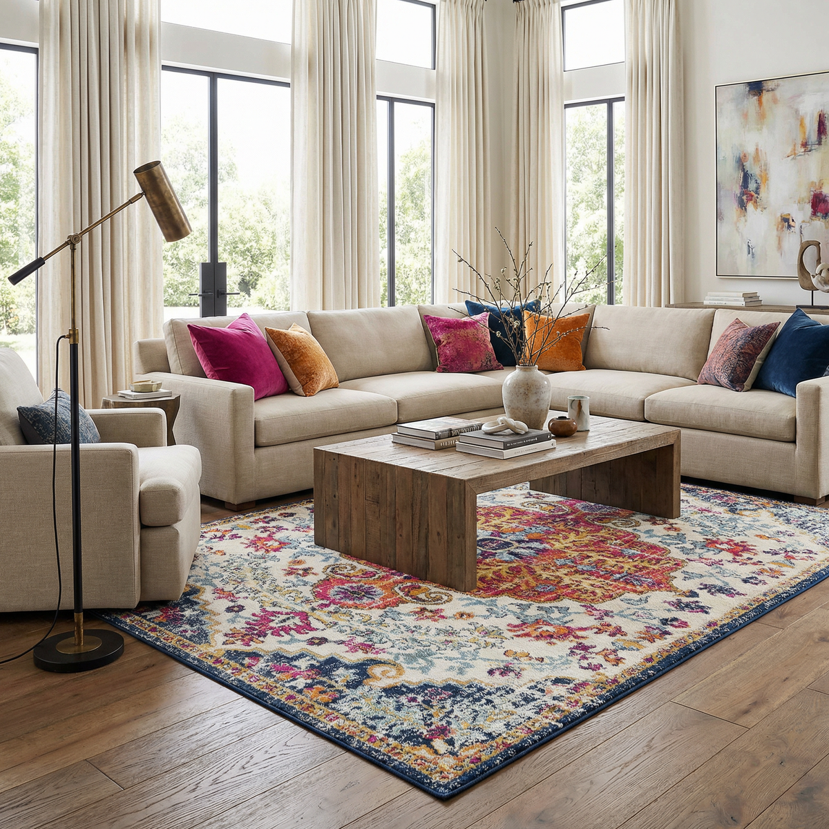 Bodrum Turkish Rugs - Medium Pile Area Rugs - Rectangle, Round, Oval