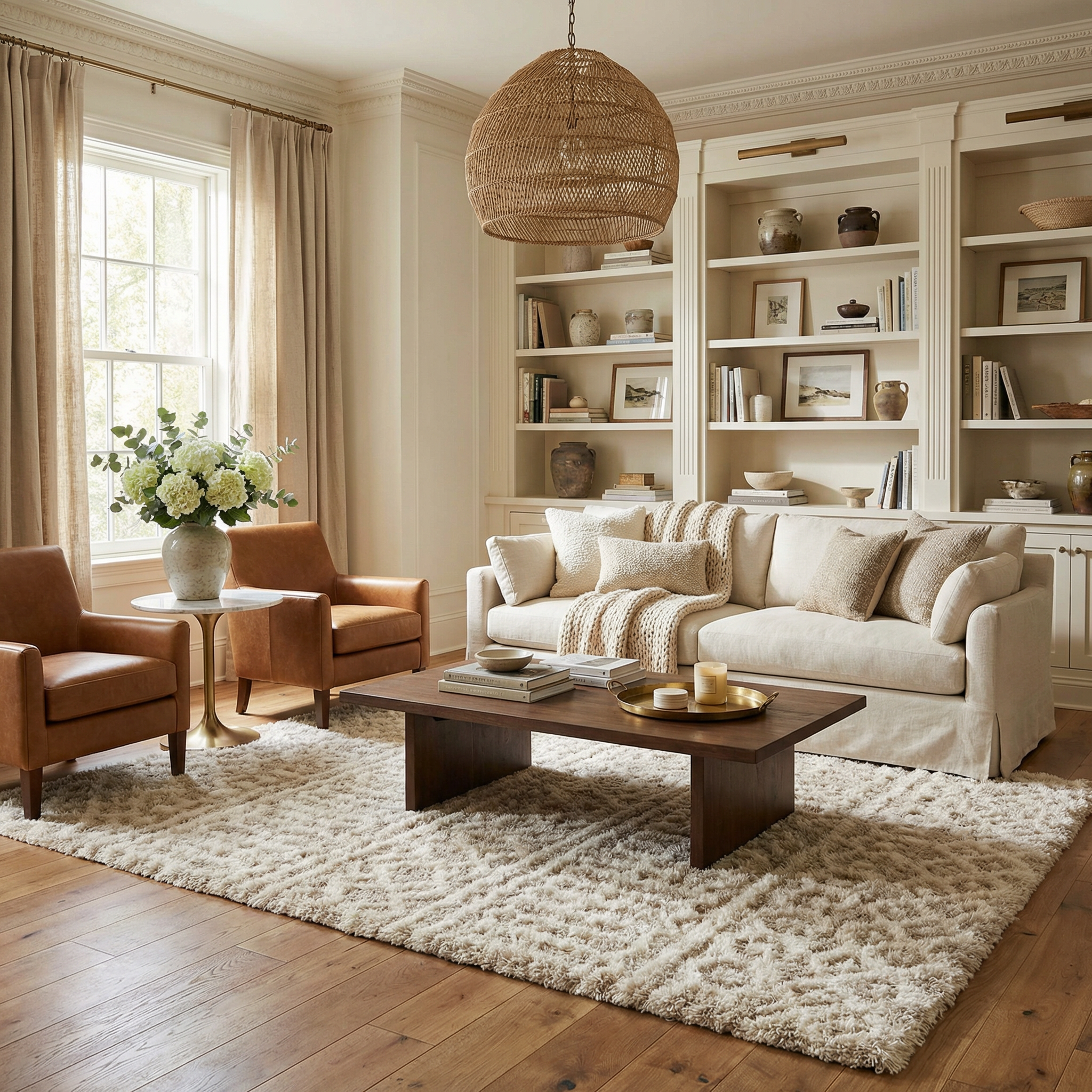 Prompton Cream Plush Area Rugs and Runners